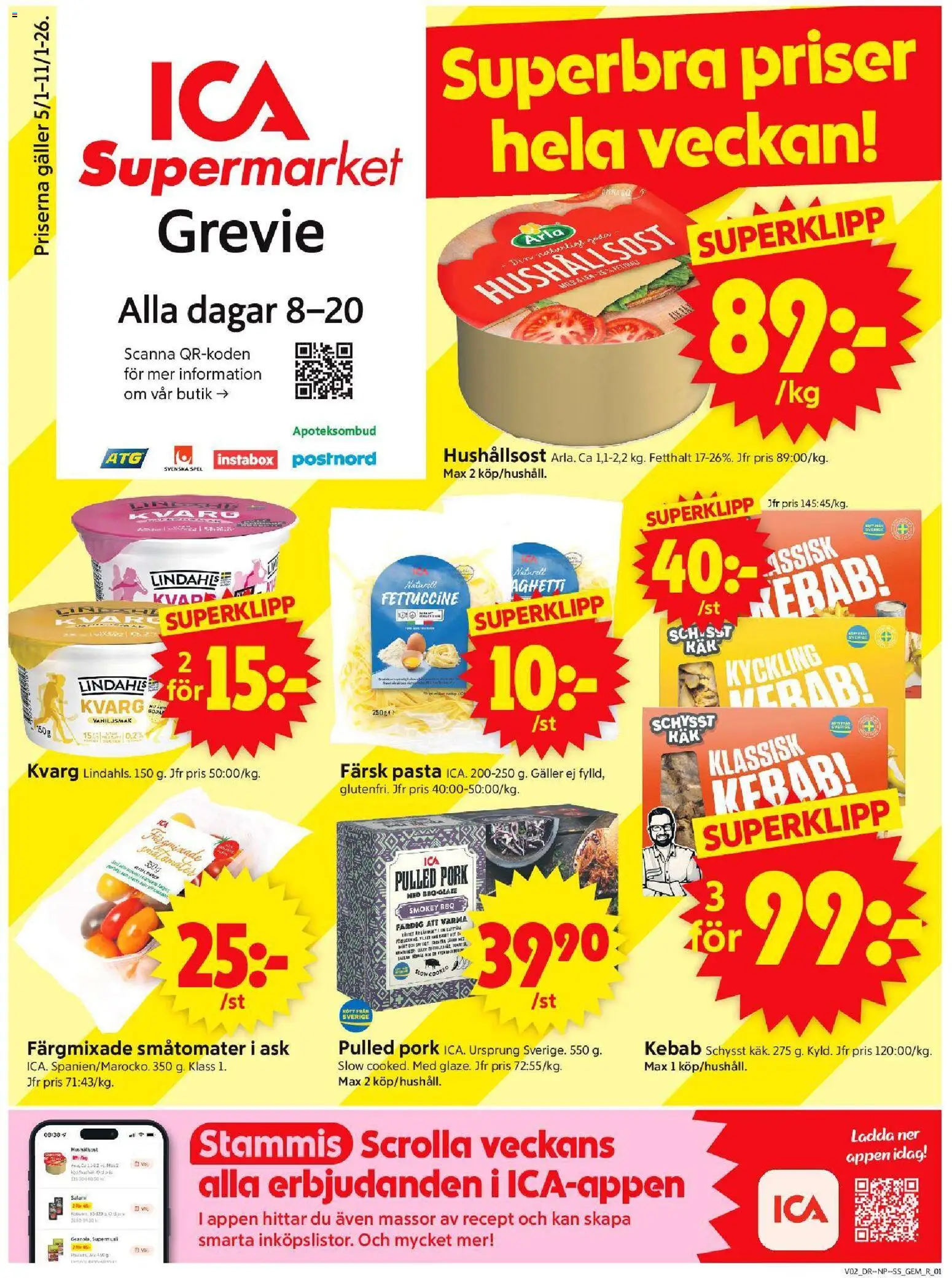 Förhandsgranska reklamblad Grevie från butik ICA Supermarket gäller från 05/01/2026