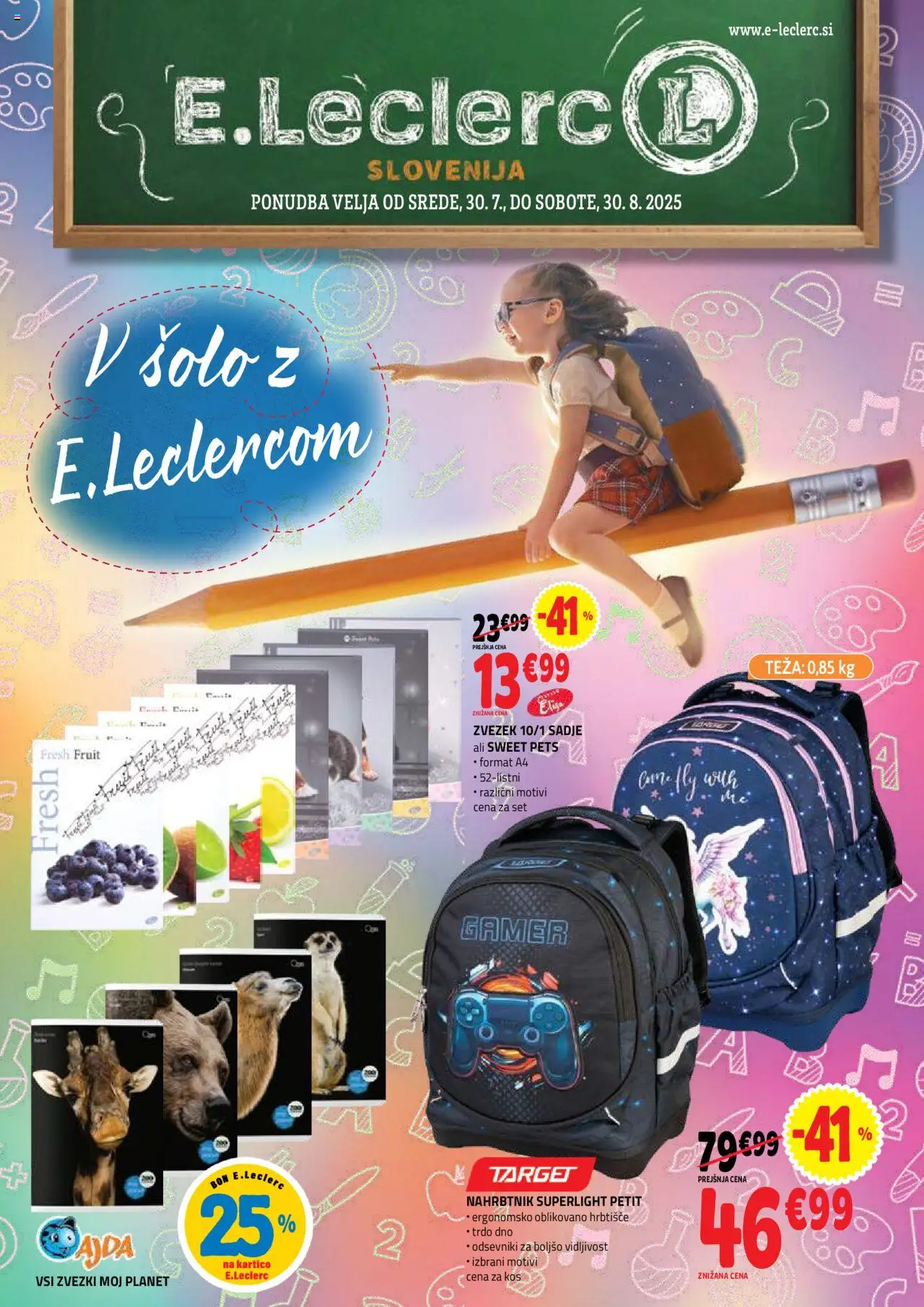 E.leclerc Katalog vse za šolo od 30.07.2025 - aktualna ponudba - stran 1