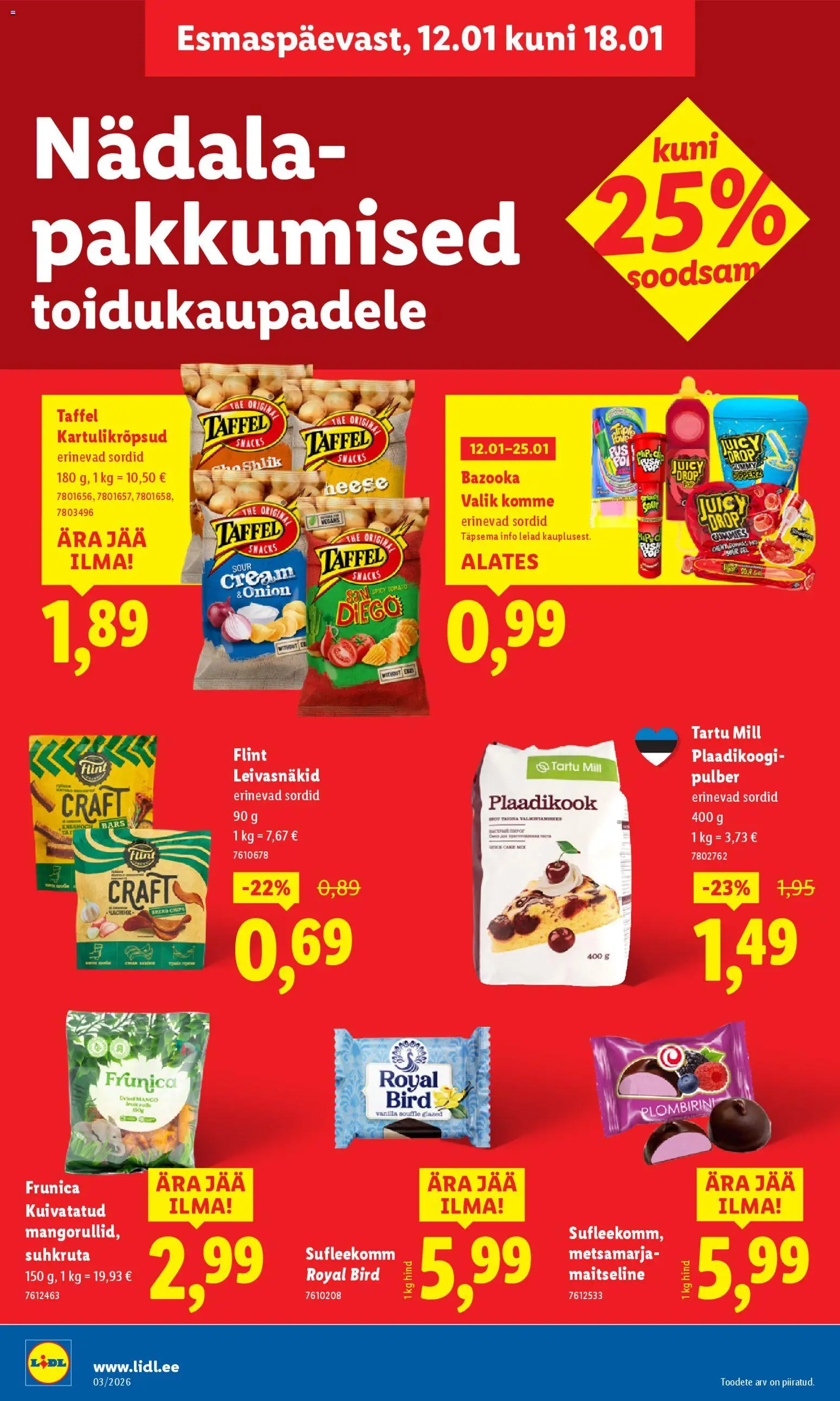 Lidl kliendilehe eelvaade alates 2026.01.12