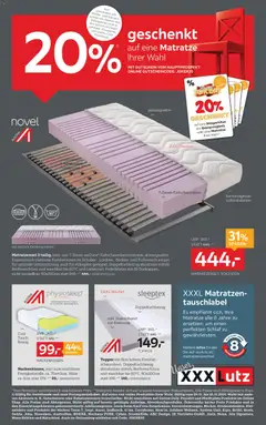Vorschau der Angebote: XXXLutz Matratze Ihrer Wahl gültig ab 04.11.2025