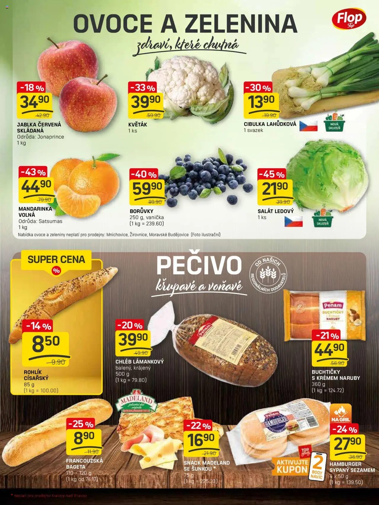 Flop Leták - FlopTop (28.05.2025 - 03.06.2025) - strana 3 - Rohlík, Pečivo, Zelenina, Gril, Salát, Květák, Borůvky, Jablka