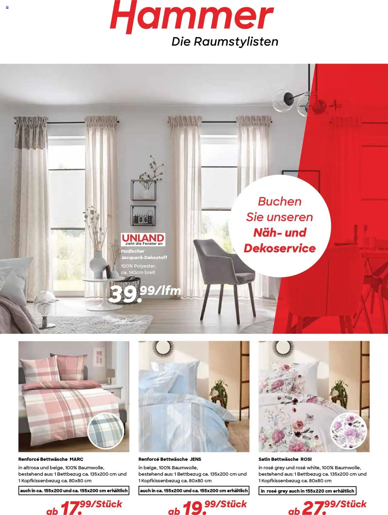Vorschau von dem Prospekt des Geschäftes Hammer Zuhause, gültig ab dem 01.10.2025 - Bettwäsche
