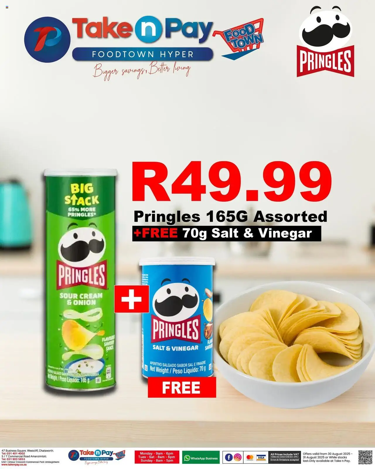 Take n Pay Pringles Deals from 30/08 - 31/08/2025 > Promotions