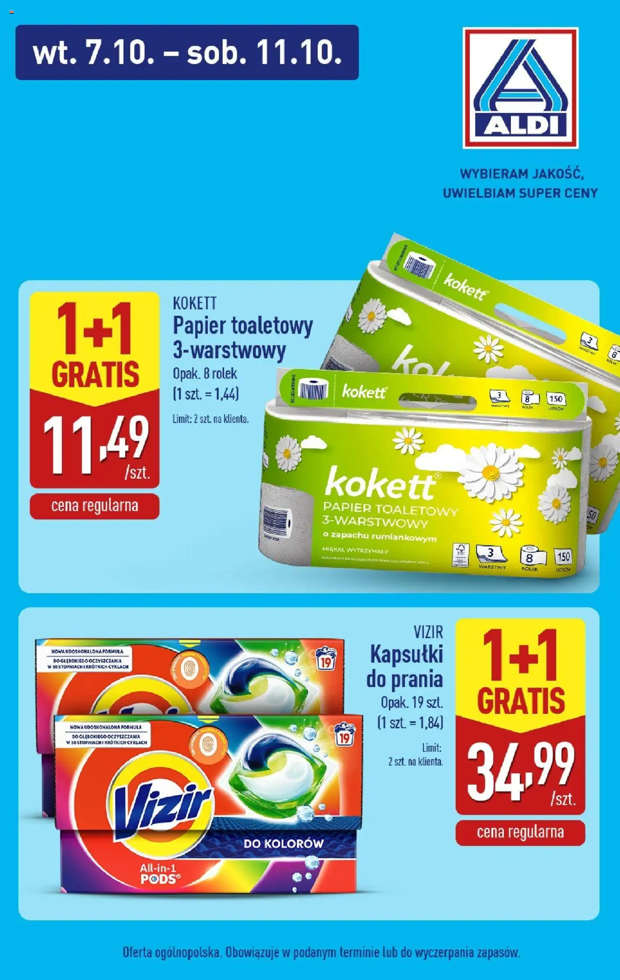 Aldi Papier toaletowy gratis od 07.10.2025 - Nowa Gazetka - Numer strony 1