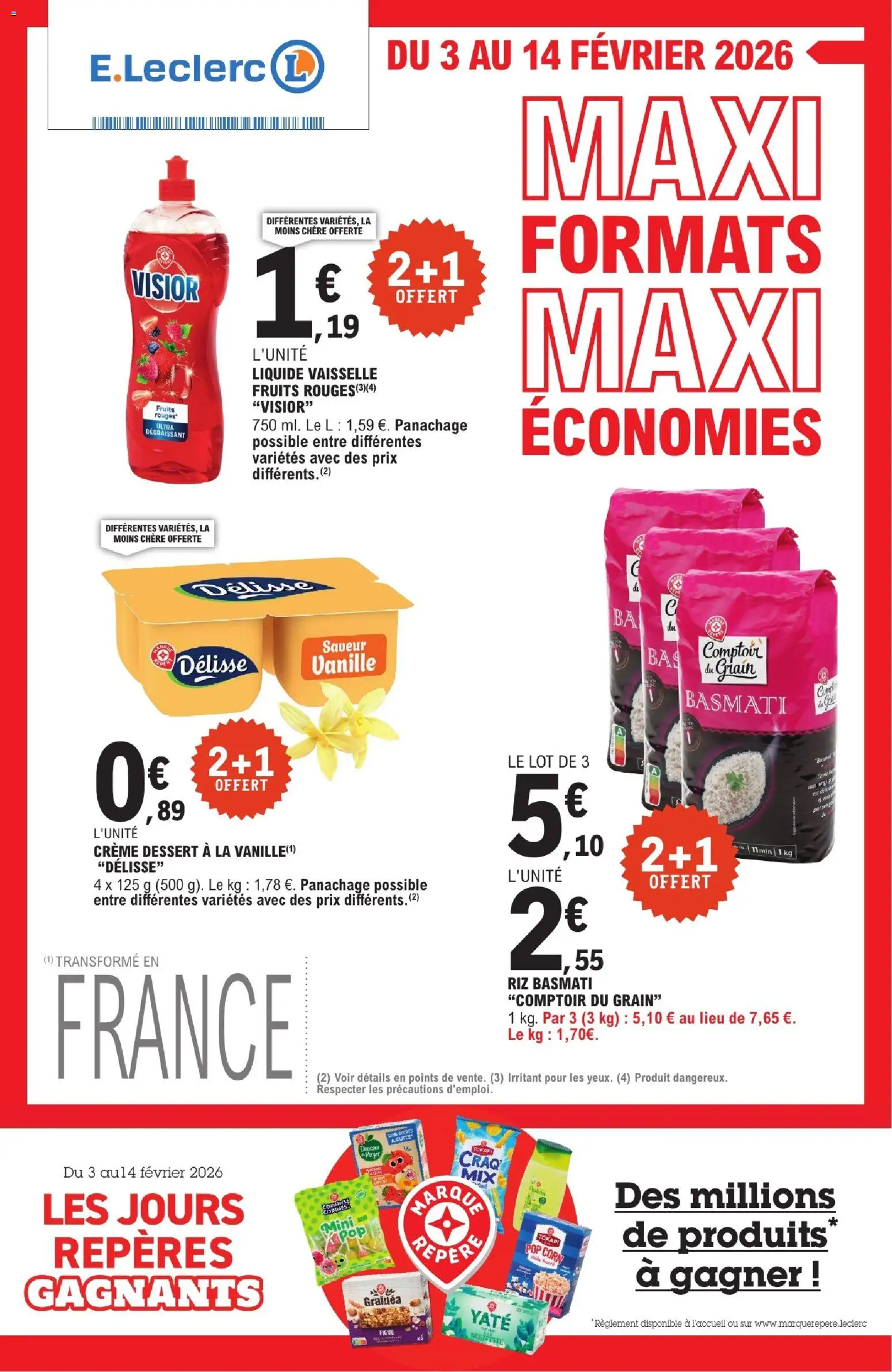 Prévisualisation de Catalogue de la semaine 6 du magasin E.Leclerc formulaire valide 03/02/2026 - Dessert, Fruits, Vaisselle, Vanille, Riz, Crème, Menthe, Liquide vaisselle
