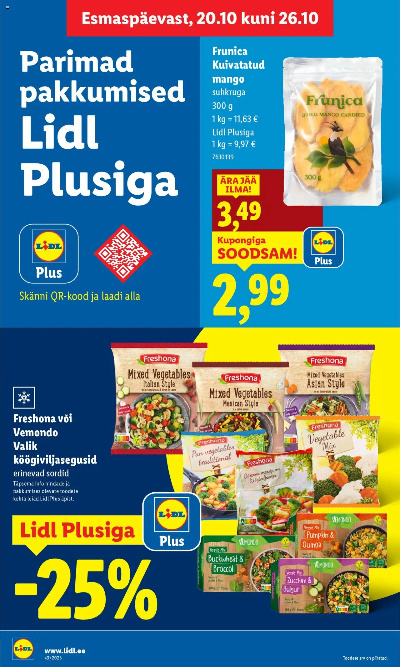 Lidl kliendilehe eelvaade alates 2025.10.20