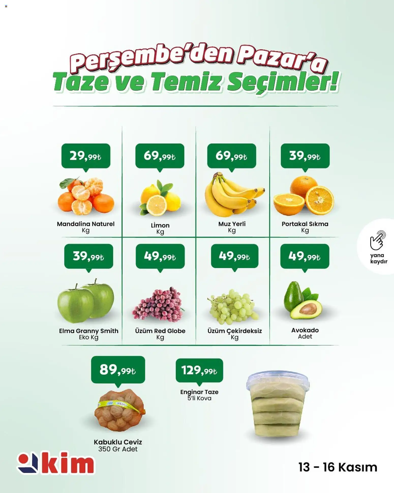 Kim Market Perşembe'den Pazar'a 13.11.2025 - Broşürünün önizlemesi