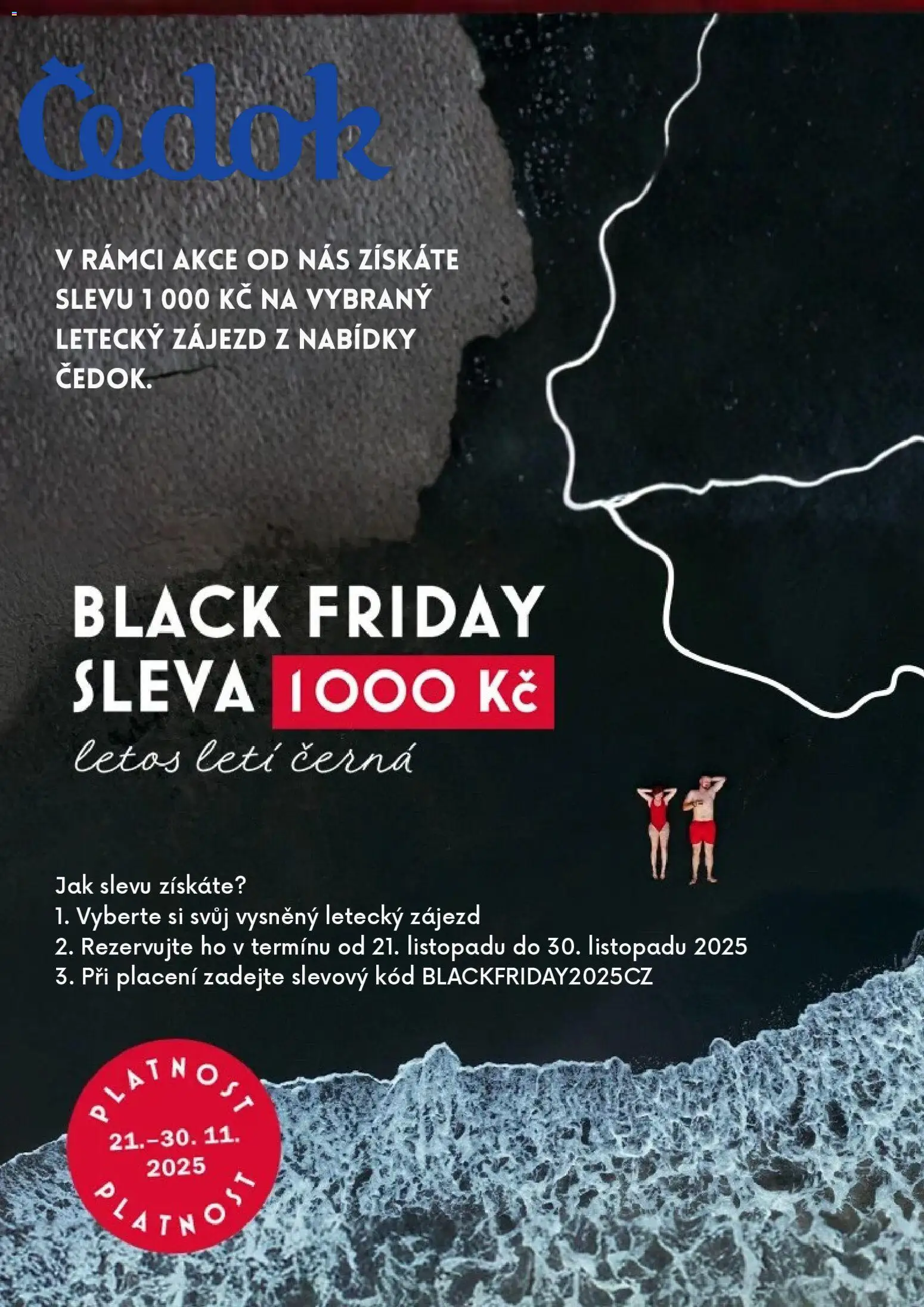 Náhled nabídky: Čedok Black Friday avízo platný od 21.11.2025