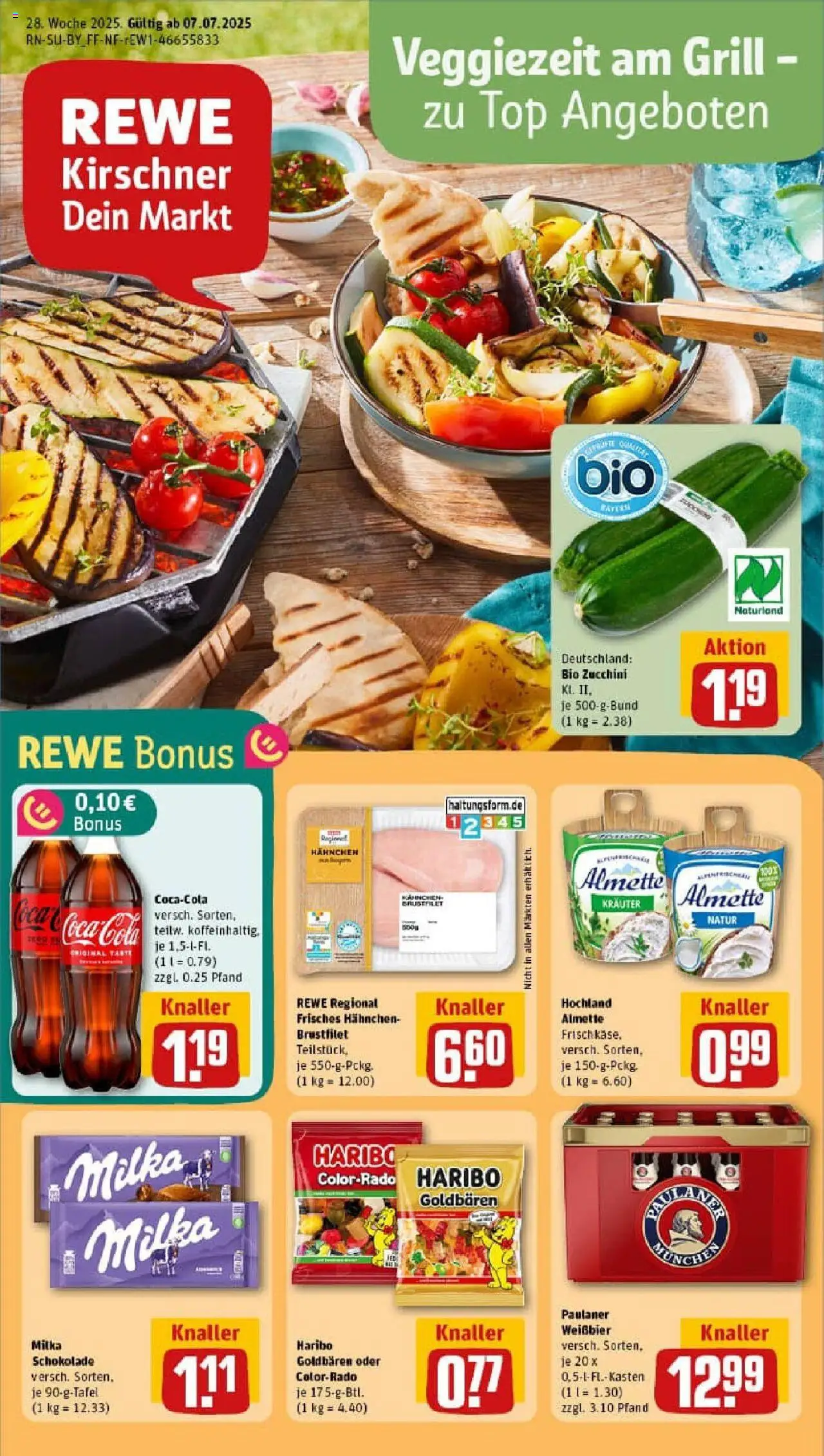 REWE Prospekt ab 06.07.2025 nächste Woche - Prospekt Lenting - Schokolade, Haribo, Grill, Cola, Top, Milka schokolade, Milka, Almette