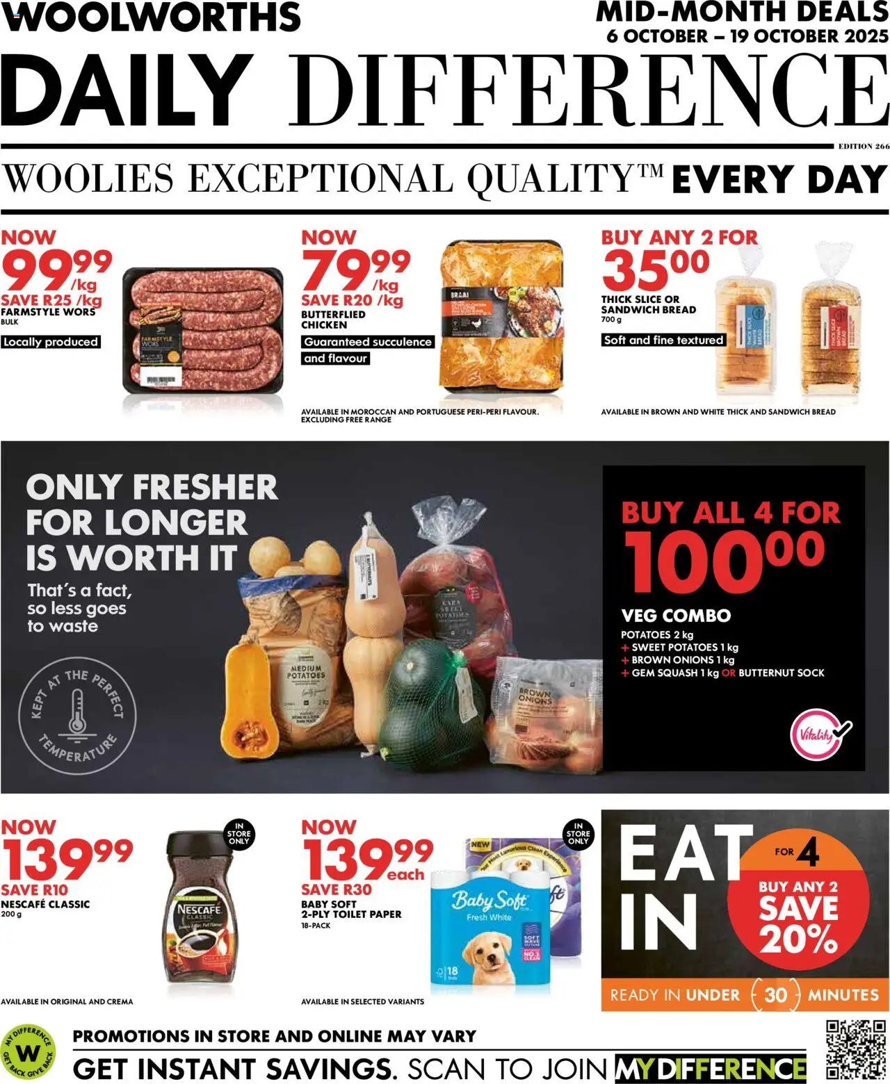 Woolworths Daily Difference - Gauteng from 06/10 - 19/10/2025 > Promotions