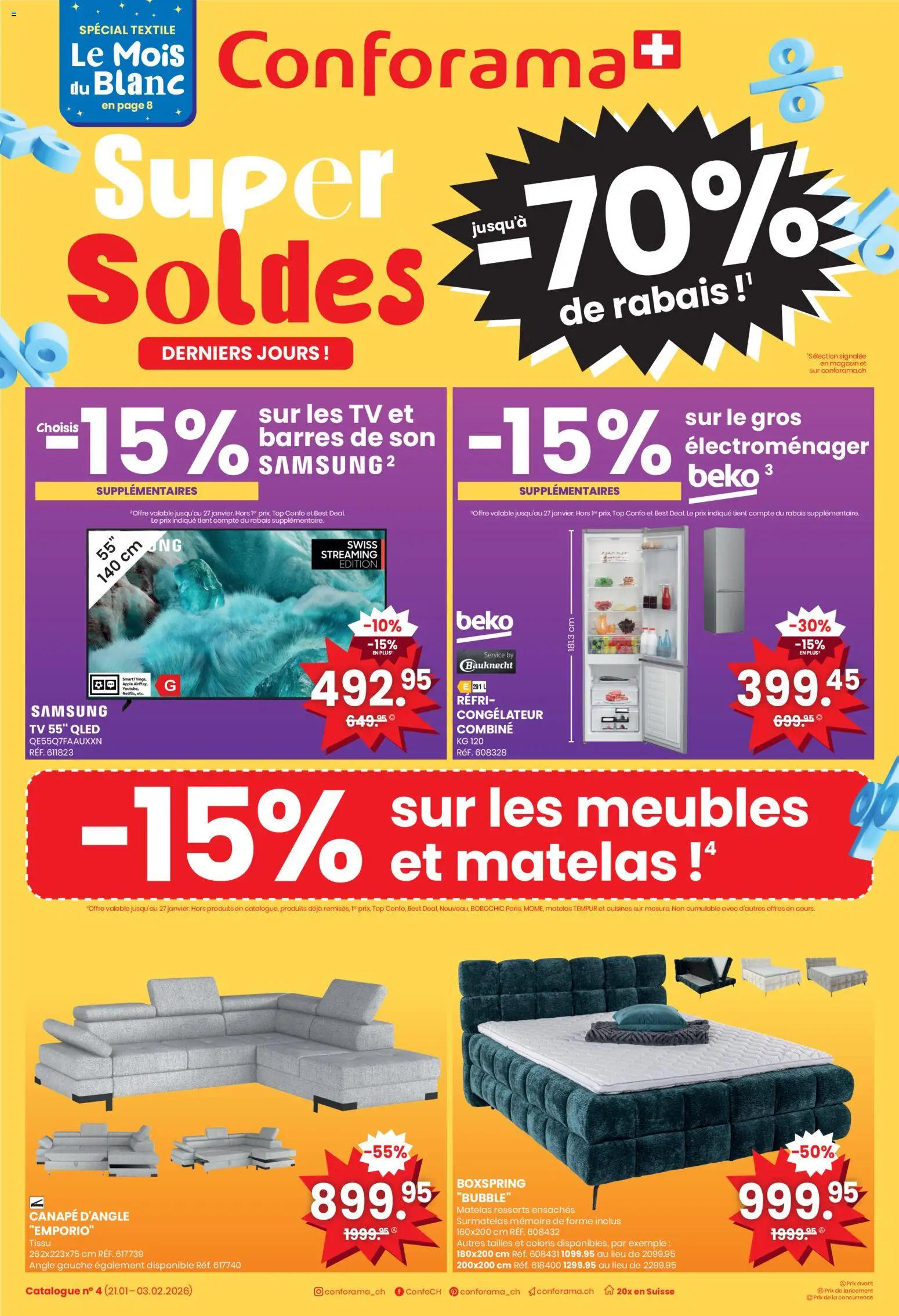 Vorschau des Merkblatts Aktionen FR vom Shop Conforama gültig von 21.01.2026 bis 03.02.2026 - Apple, Samsung, TV, Top