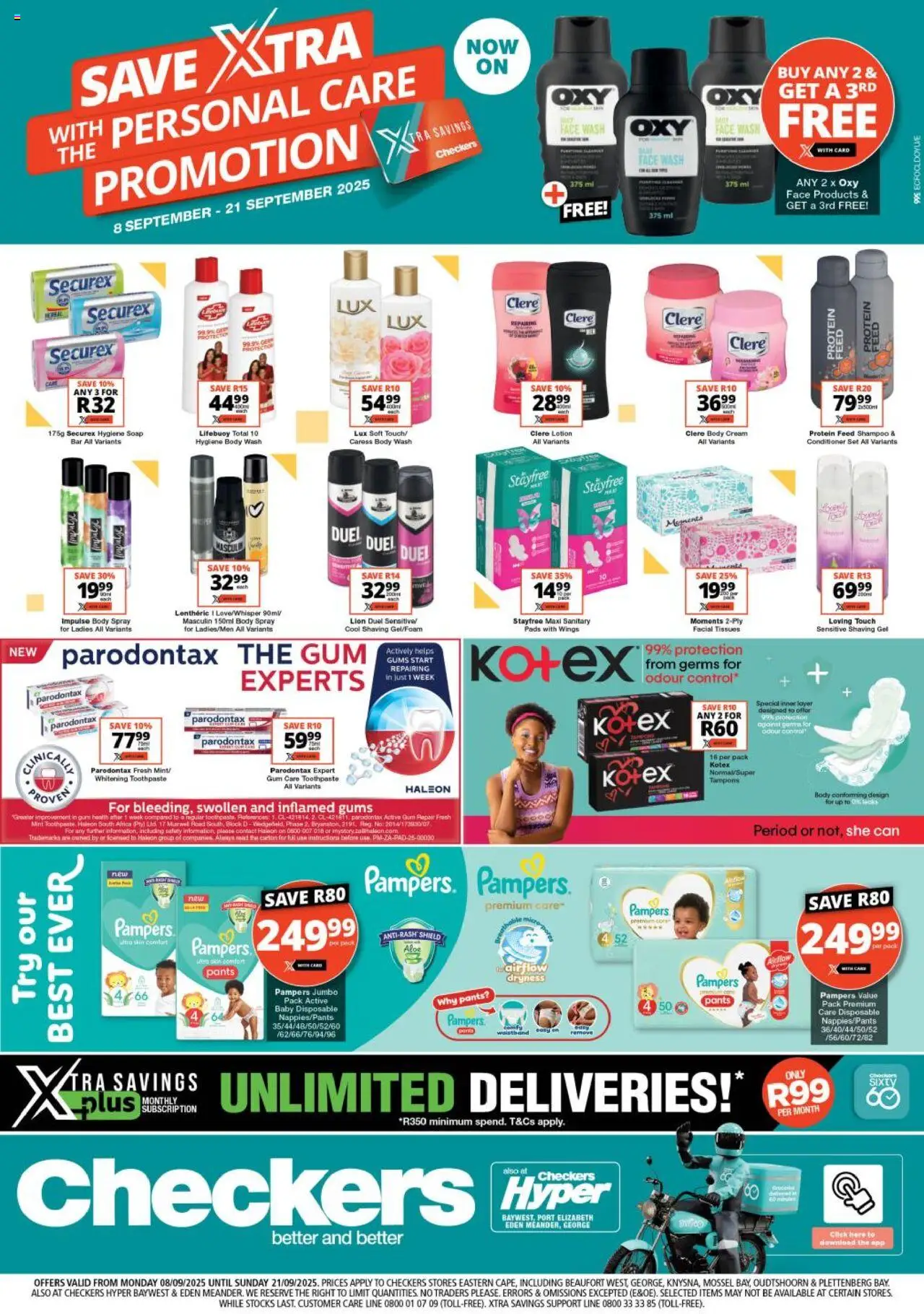 Checkers Eastern Cape - Personal Care Promotion 08/09 - 21/09/2025 >> Catalogue