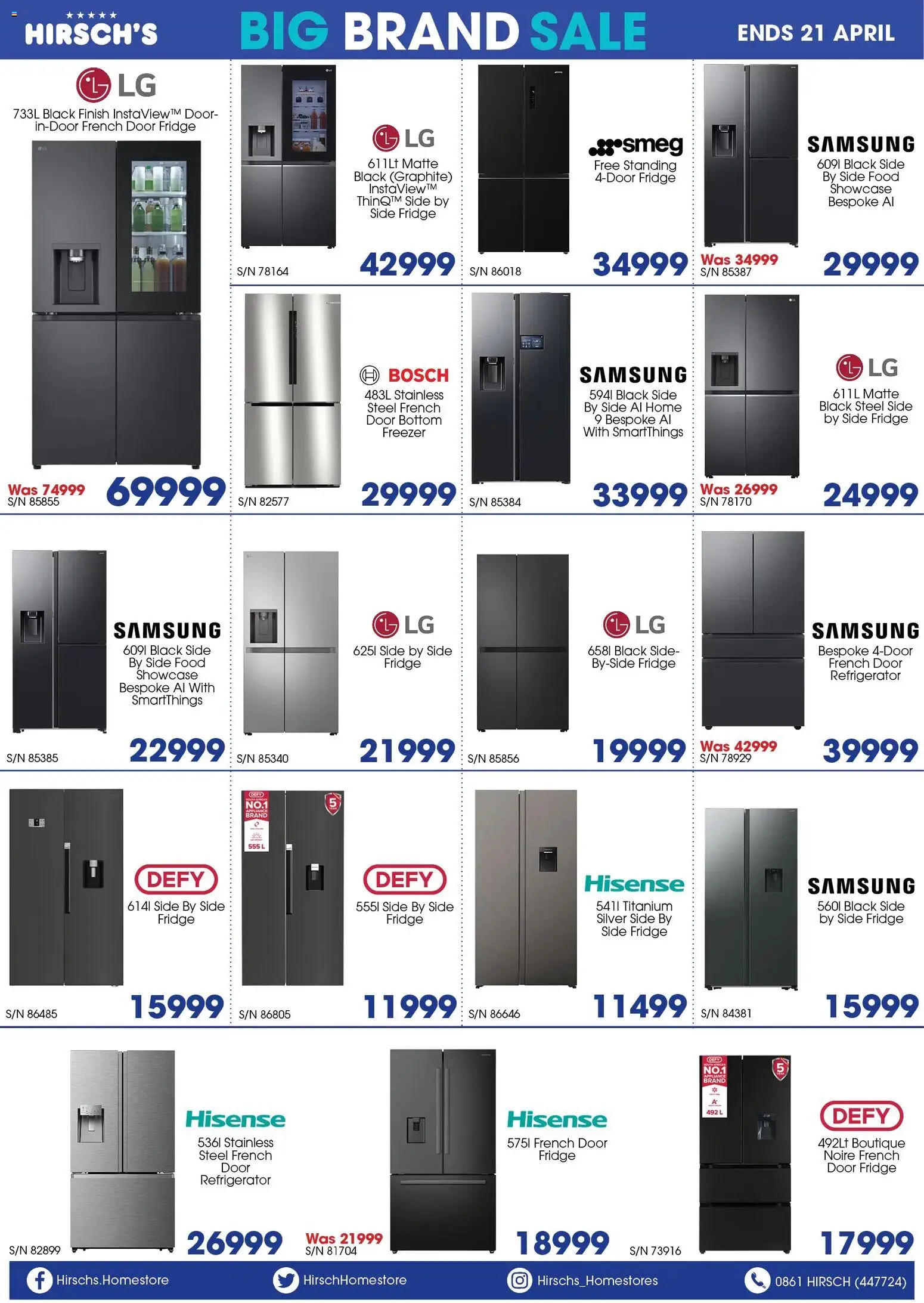 Preview of Hirsch's flyer valid from 13/04/2026 - Fridge, Refrigerator, Freezer