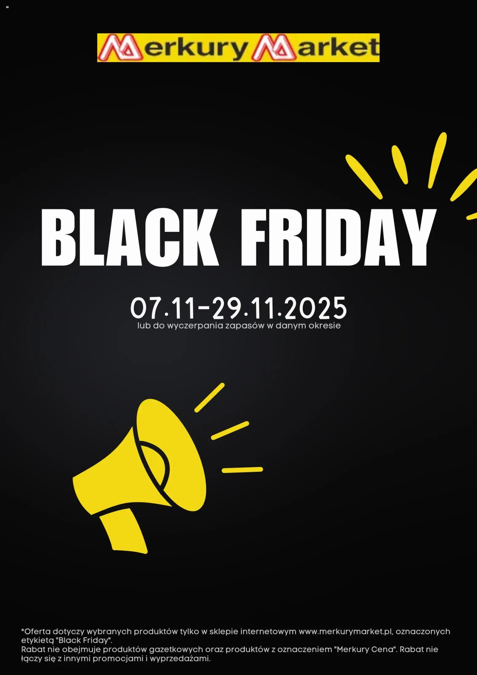 Pogląd gazetki "Black Friday" ze sklepu Merkury Market ważnej od 07.11.2025