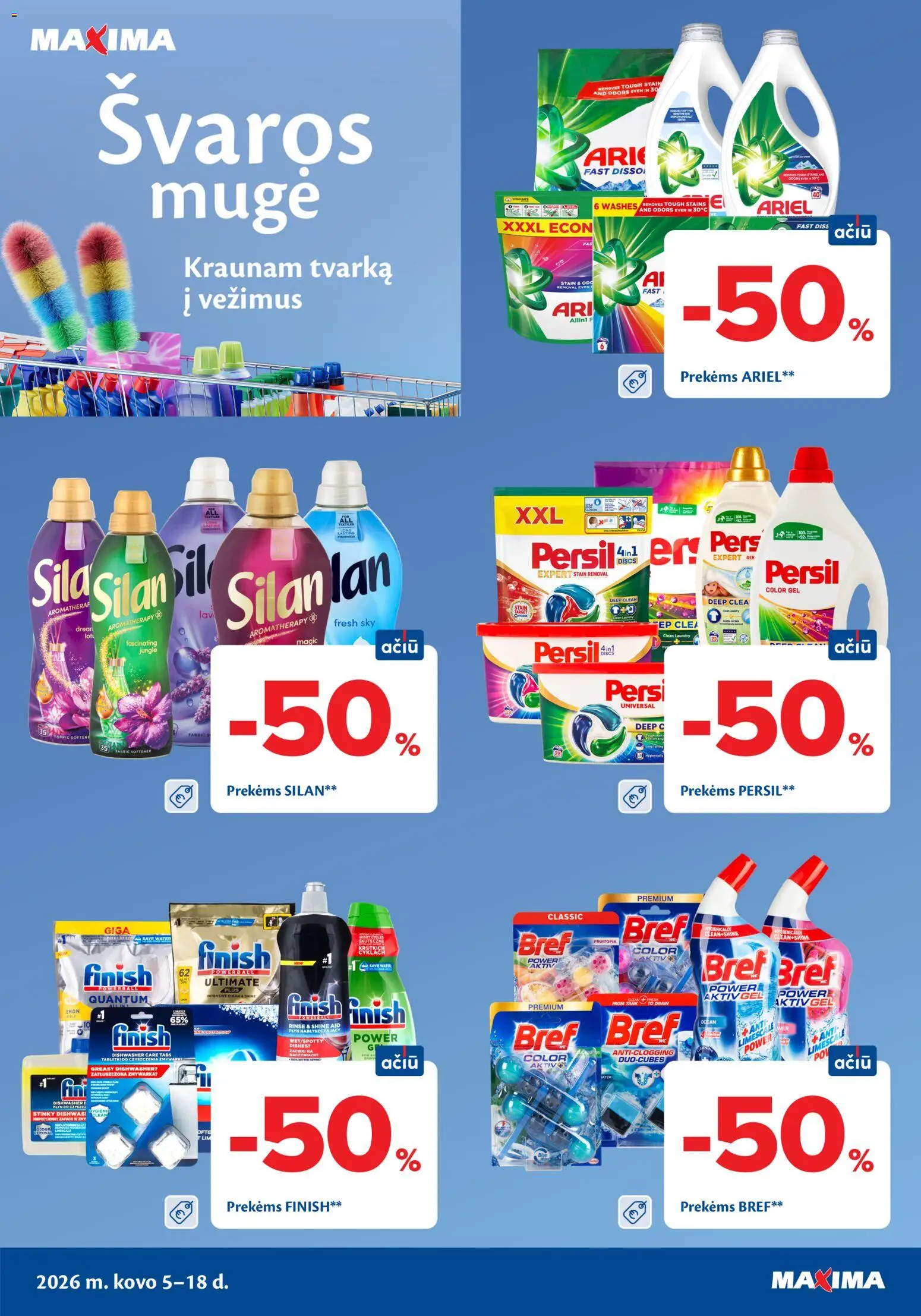 MAXIMA parduotuvės leidinio MAXIMA leidinys - Švaros mugė galiojančio nuo 2026.03.05 peržiūra