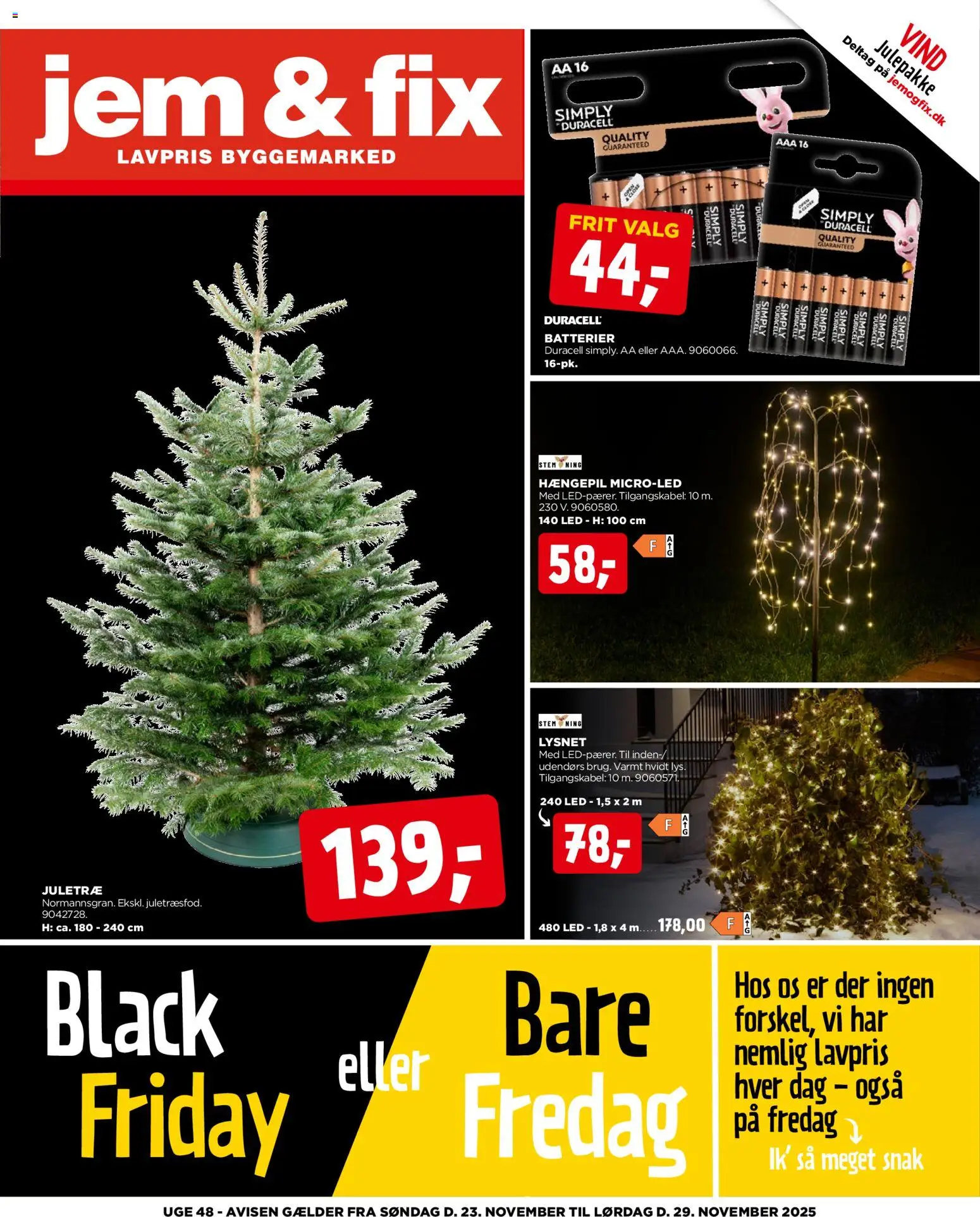 Eksempel på tilbudsavis Black Friday fra butik Jem & fix gyldig fra 23/11/2025