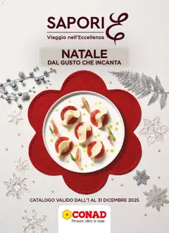 Anteprima dell'opuscolo Volantino Gourmet Natale dal negozio Spazio Conad valido da 01/12/2025