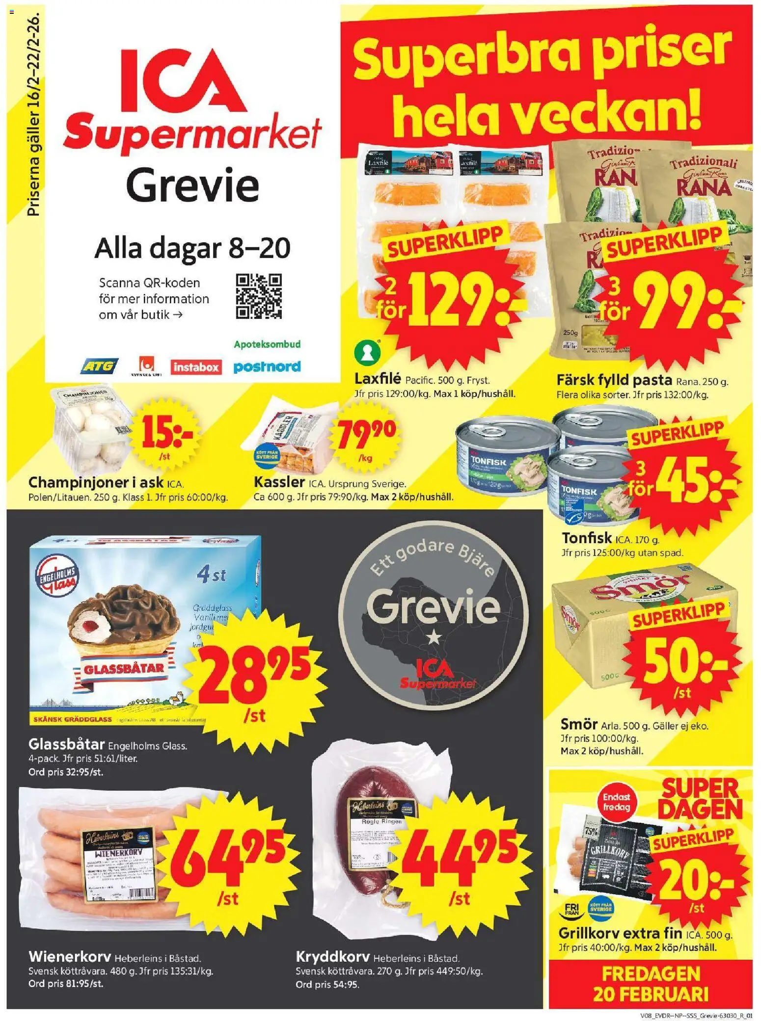 Förhandsgranska reklamblad Grevie från butik ICA Supermarket gäller från 16/02/2026