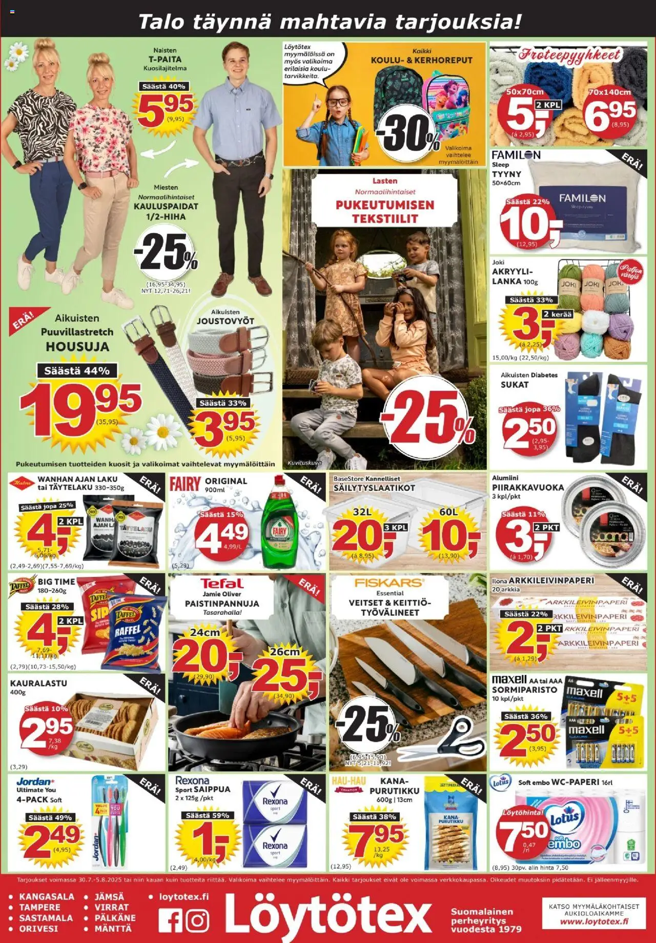 Löytötex-kaupan Tarjoukset voimassa 01/08/2025 - Sivulla 1