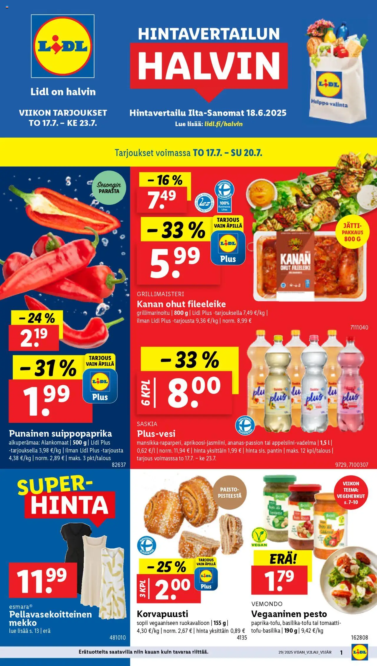 Lidl-kaupan Tarjoukset voimassa 17/07/2025 - Sivulla 1