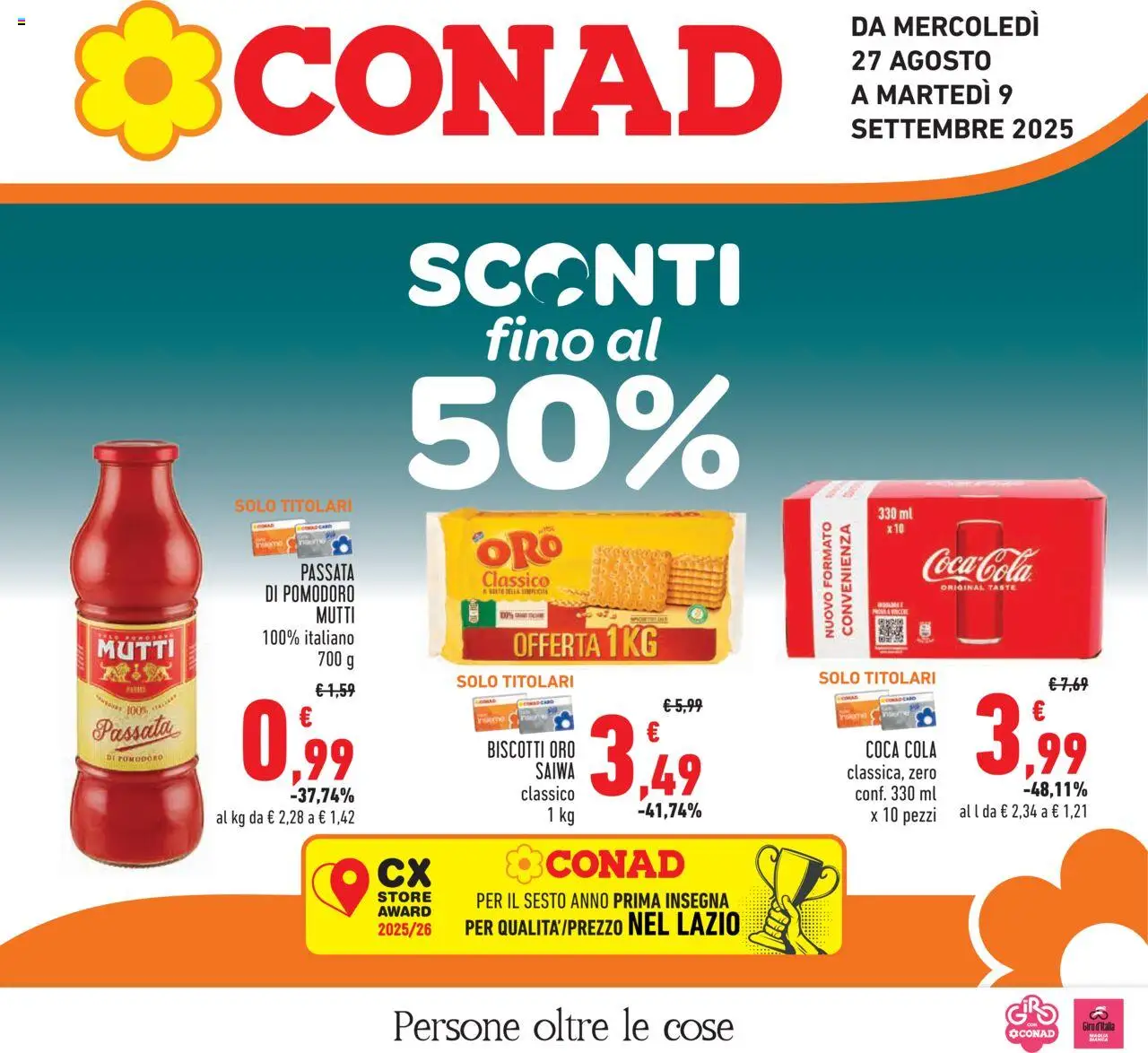 Volantino Conad valido da 27/08/2025 numero di pagina 1
