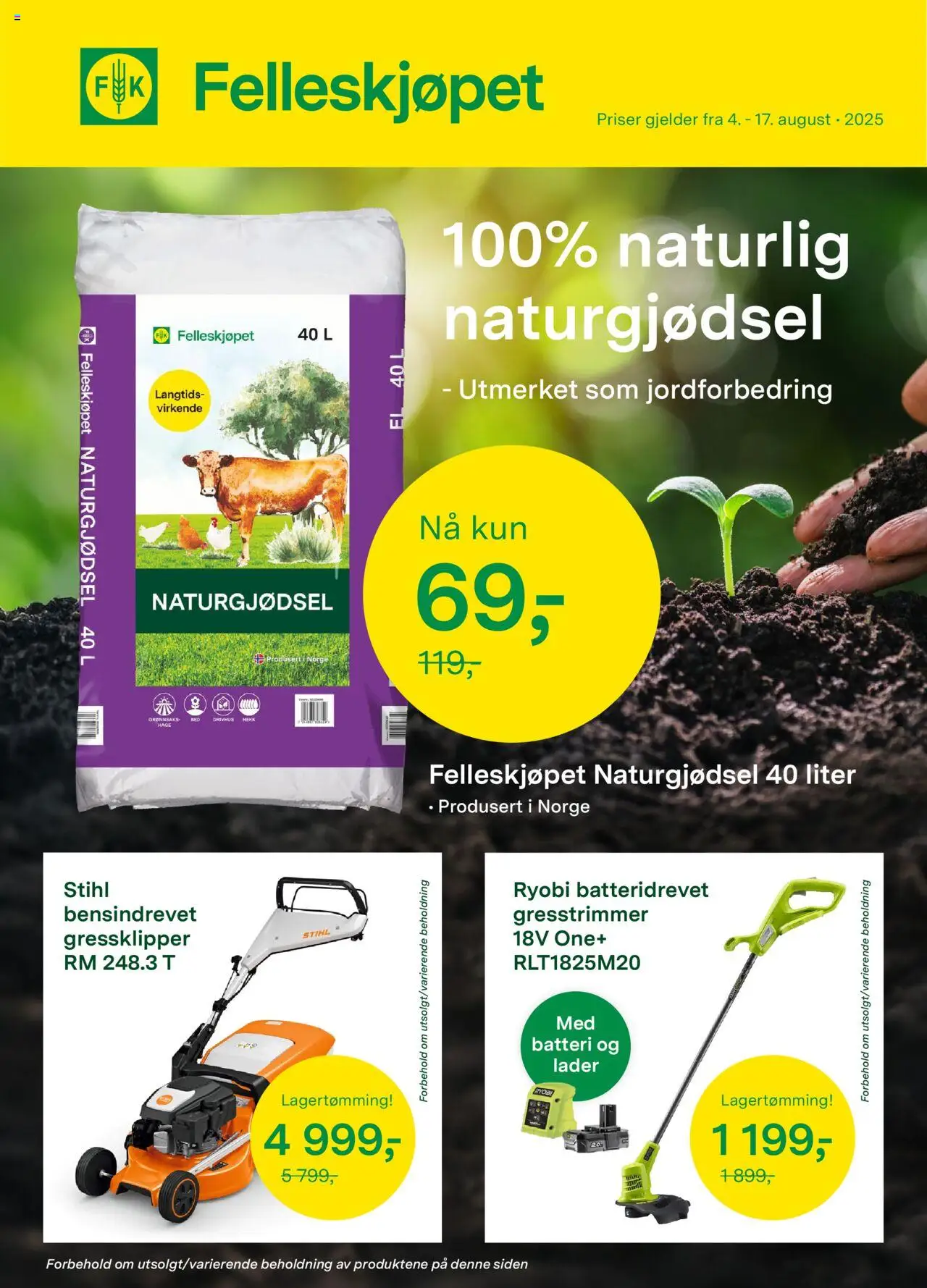 Kundeavis Felleskjøpet gyldig fra 04/08/2025 - Sidenummer 1