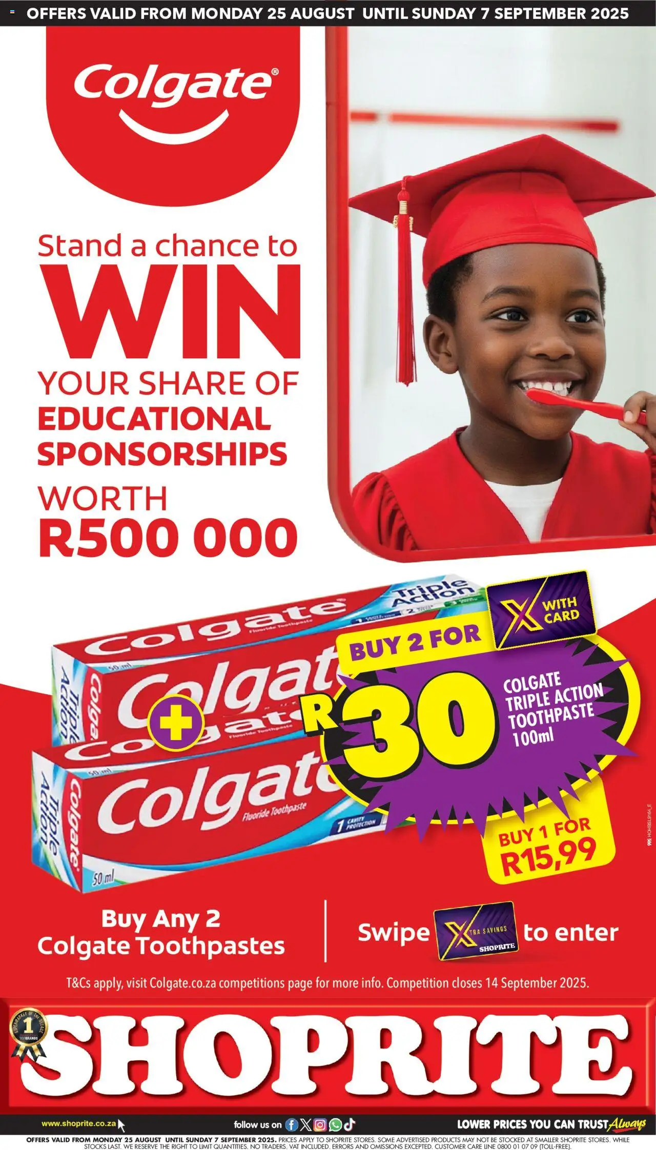 Shoprite Colgate Promotion 25/08 - 07/09/2025 >> Catalogue