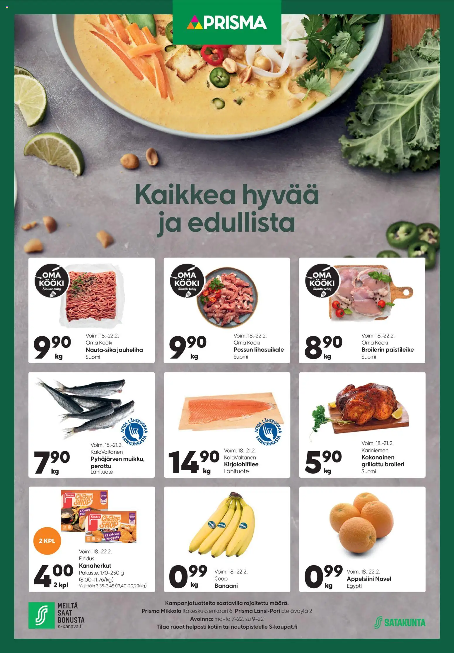 Kaupan Prisma Kaikkea hyvää ja edullista esikatselu, voimassa 18/02/2026