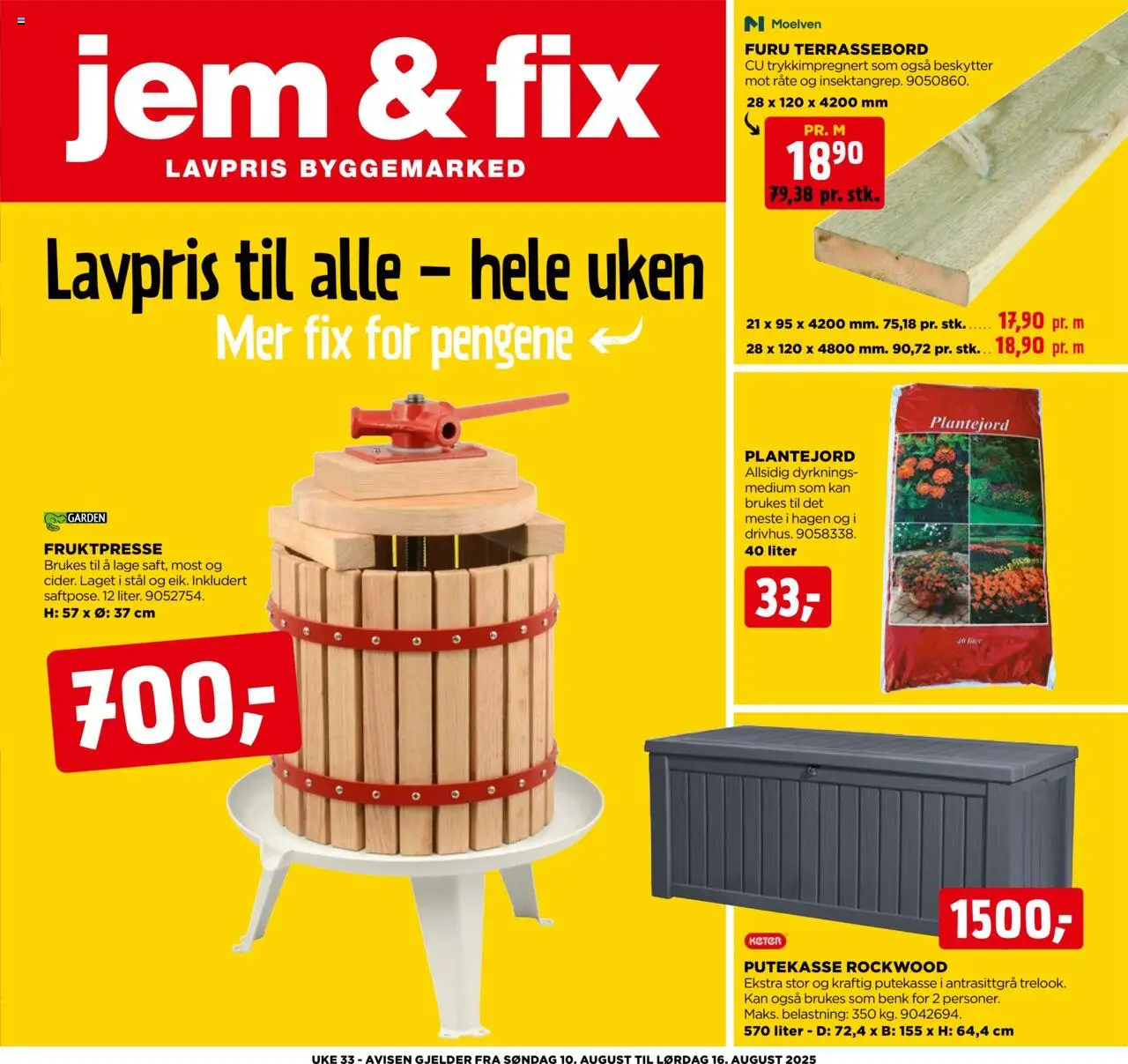 Kundeavis Jem & Fix gyldig fra 10/08/2025 - Sidenummer 1