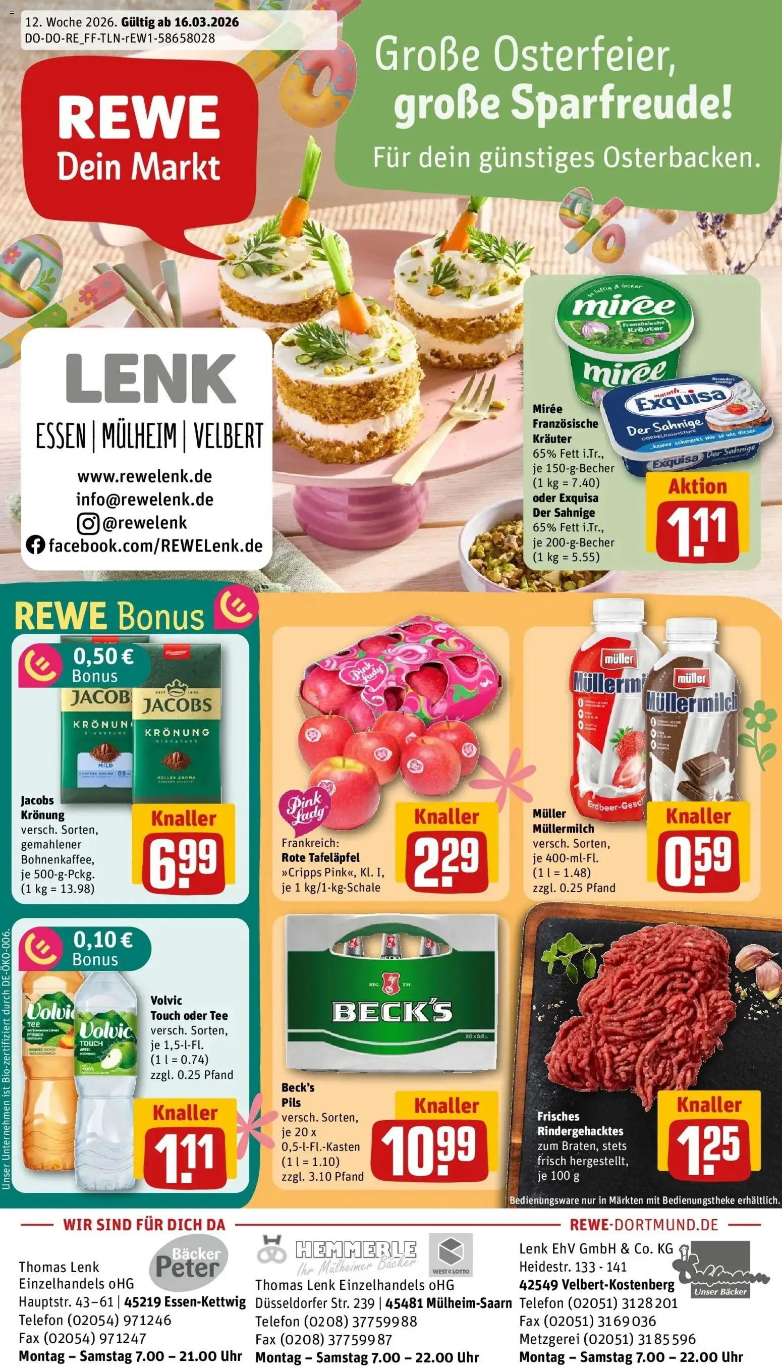Vorschau von dem Prospekt des Geschäftes Rewe, gültig ab dem 15.03.2026 - Telefon, Äpfel, Tee, Pfirsich, Pils, Exquisa, Volvic touch, Muller mullermilch