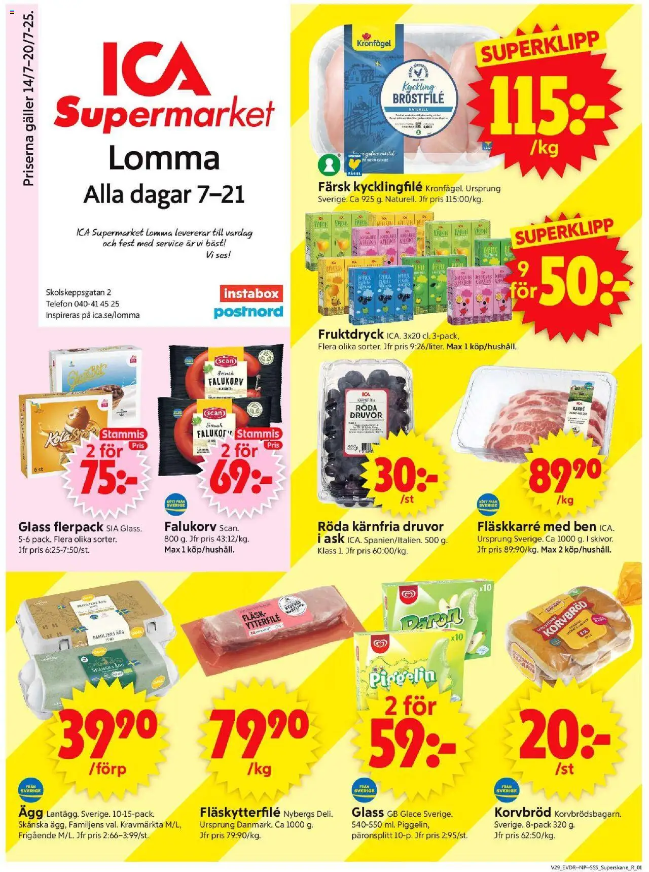 Lomma är giltig 14/07 2025 > Veckans Erbjudanden gäller från 14/07/2025 till 20/07/2025 sidnummer 1