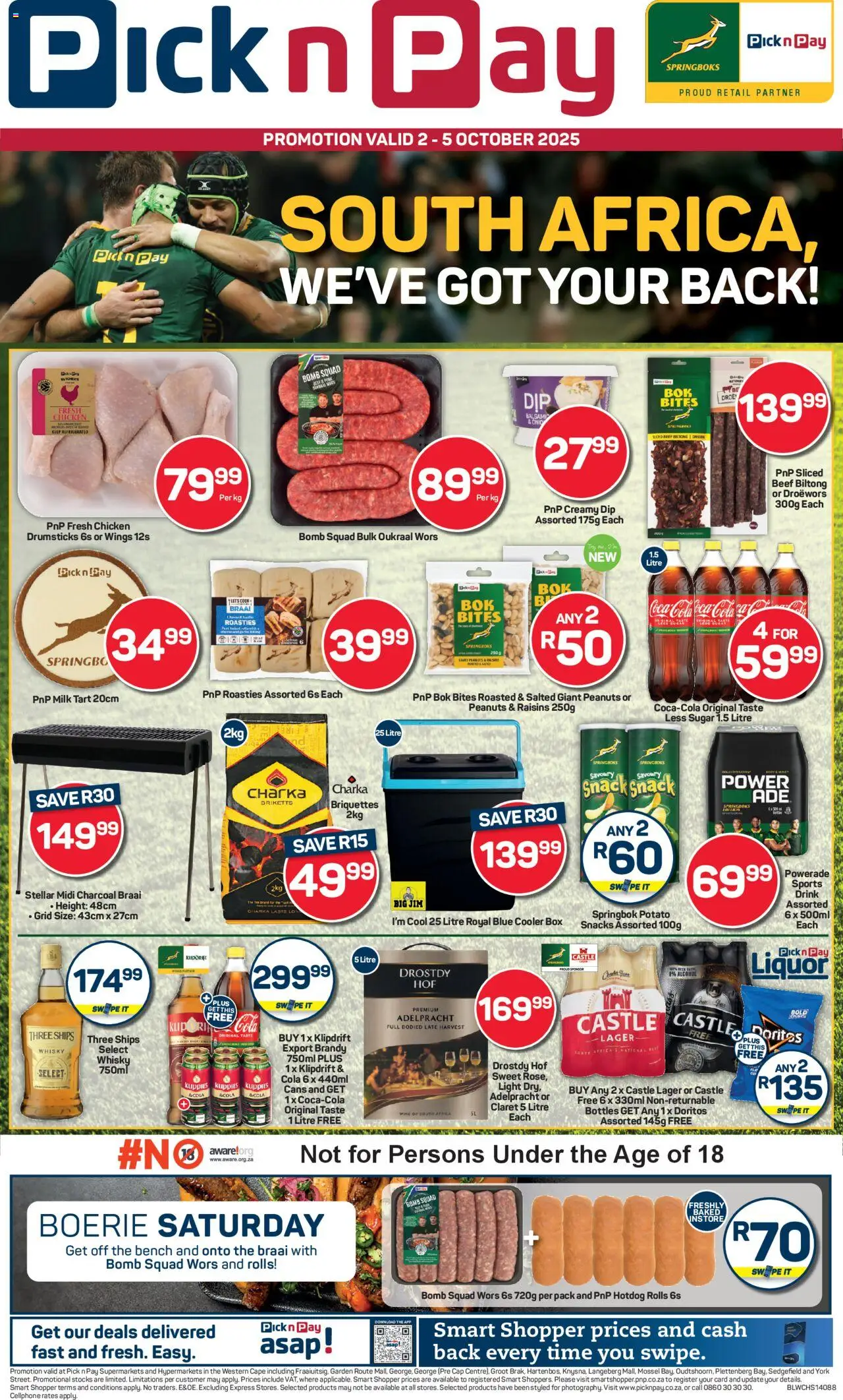 Pick n Pay Western Cape - Rugby Weekend Specials from 02/10 - 05/10/2025 > Promotions