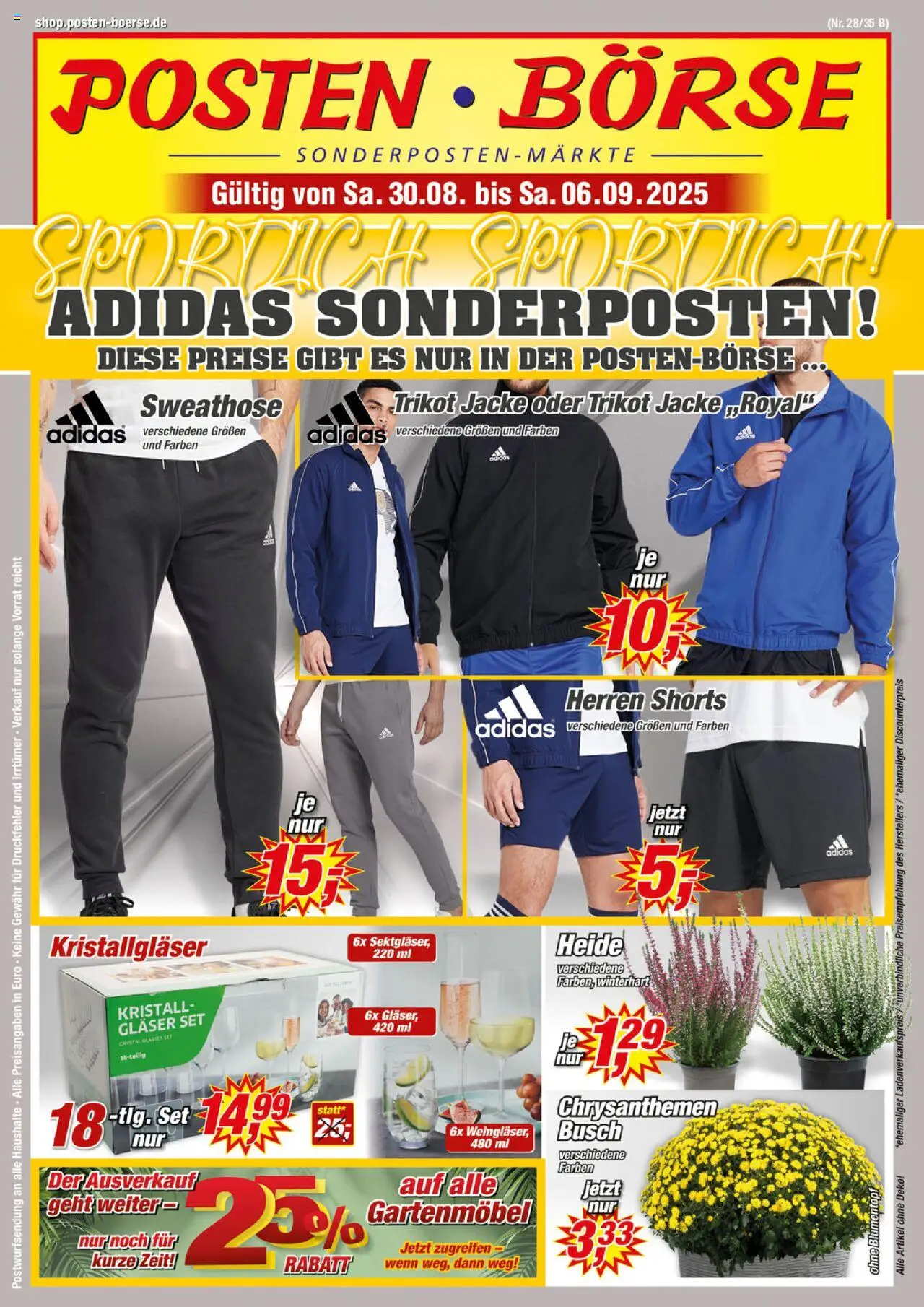 Posten Börse Prospekt (vom 30.08.2025 - 06.09.2025) - Gartenmöbel, Jacke, Blumentopf, Sweathose