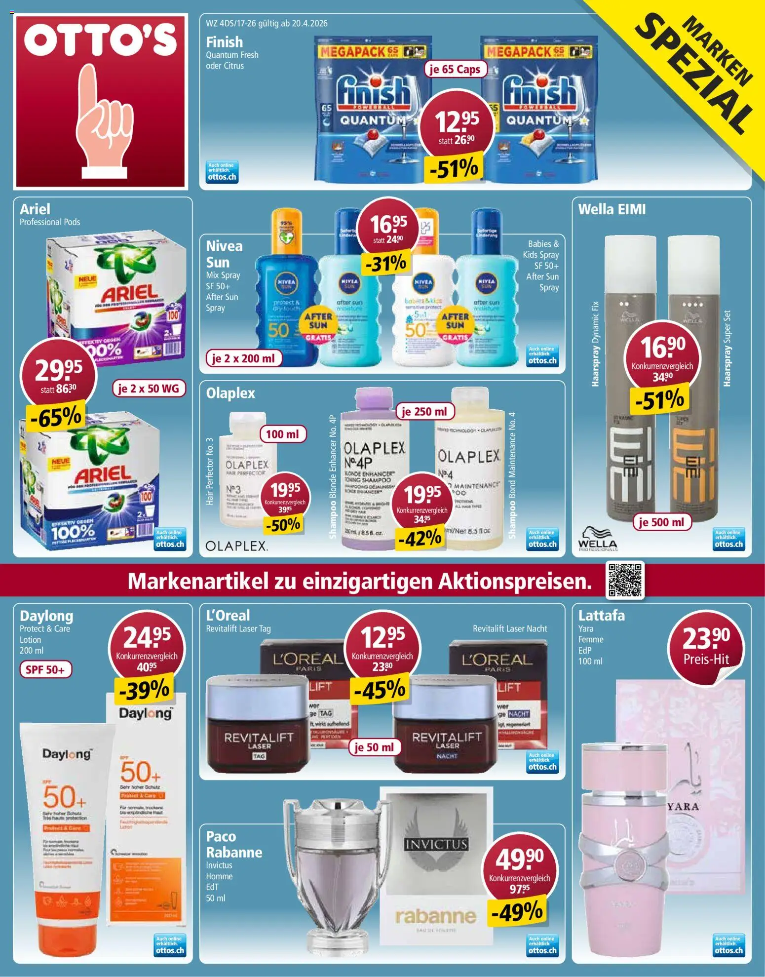 Vorschau des Merkblatts Otto's aktionen Marken Spezial vom Shop Otto's gültig von 20.04.2026 bis - Shampoo, After Sun, Haarspray