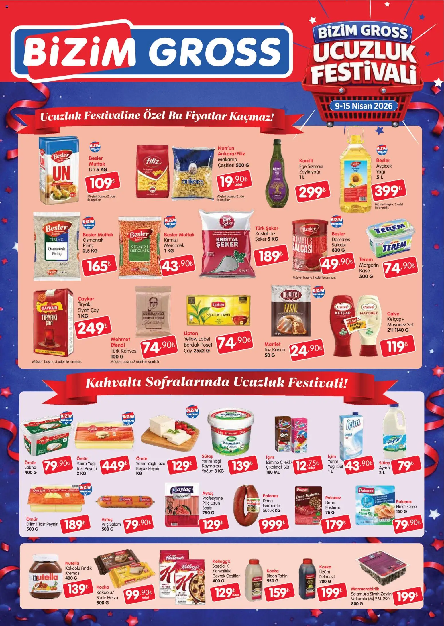 Bizim Toptan Bizim Toptan - Bizim Gross Fırsat Bülteni 09.04.2026 - Broşürünün önizlemesi - Çay, Peynir, Yoğurt, Mercimek, Bardak, Sosis, Piliç, Ketçap