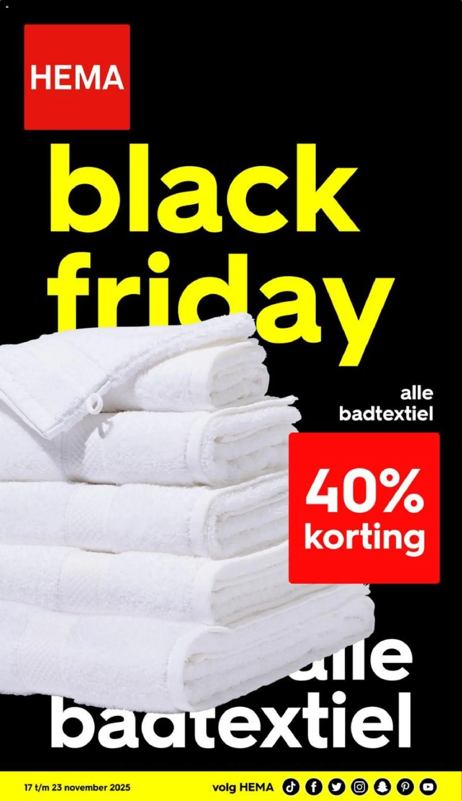 Voorbeeld van Black Friday van winkel Hema geldig vanaf 17-11-2025
