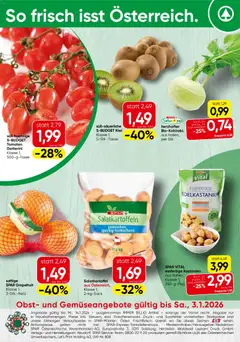 Vorschau der Angebote: Spar Vorarlberg Obst & Gemüse gültig ab 29.12.2025