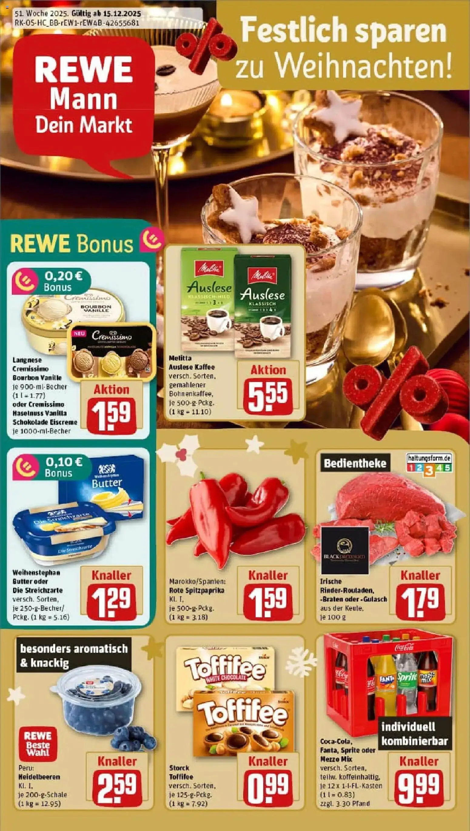 Vorschau von dem Prospekt des Geschäftes Rewe, gültig ab dem 15.12.2025