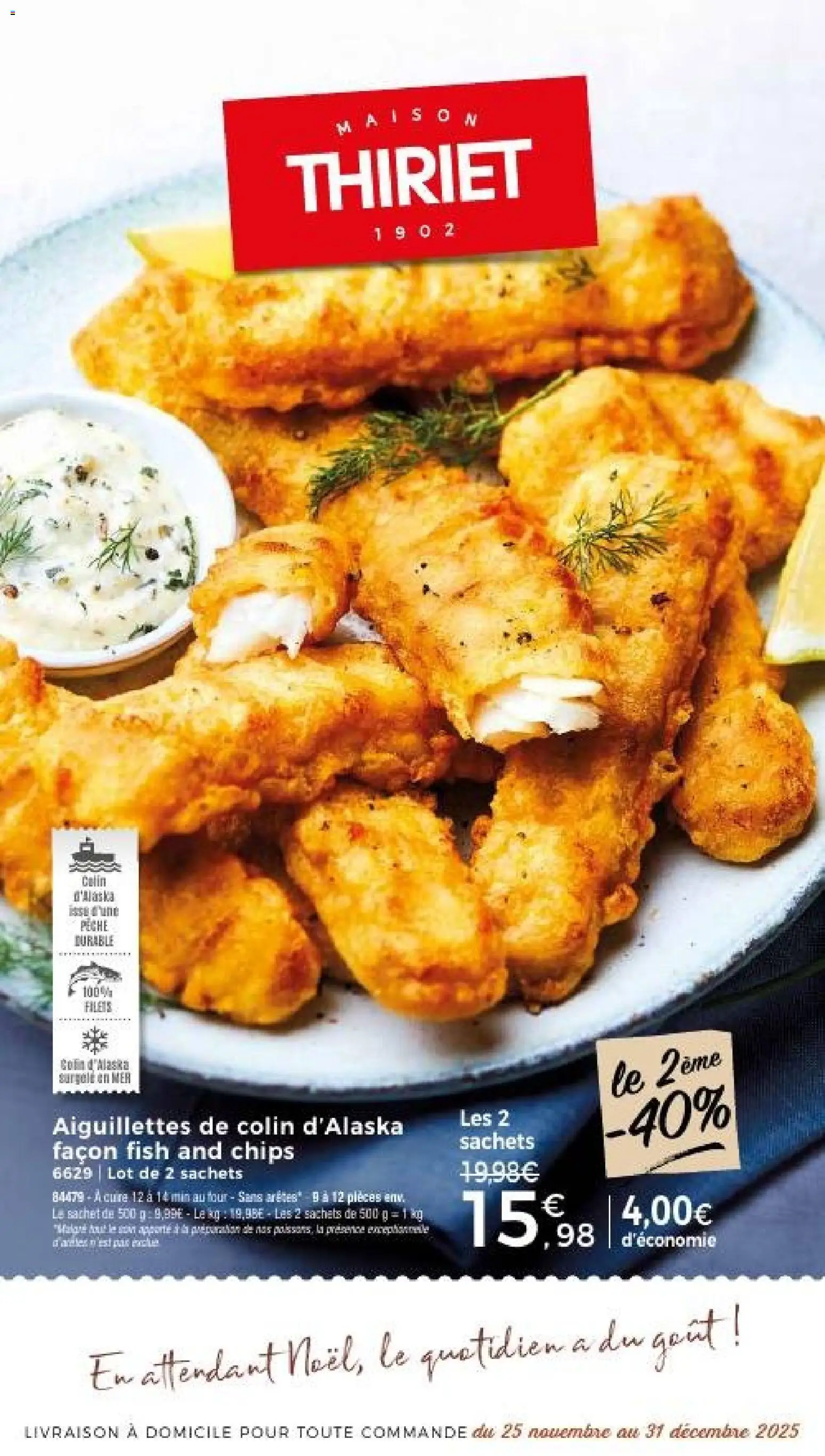 Prévisualisation de Catalogue livraison à domicile du magasin Thiriet formulaire valide 25/11/2025 - Pêche, Four, Chips