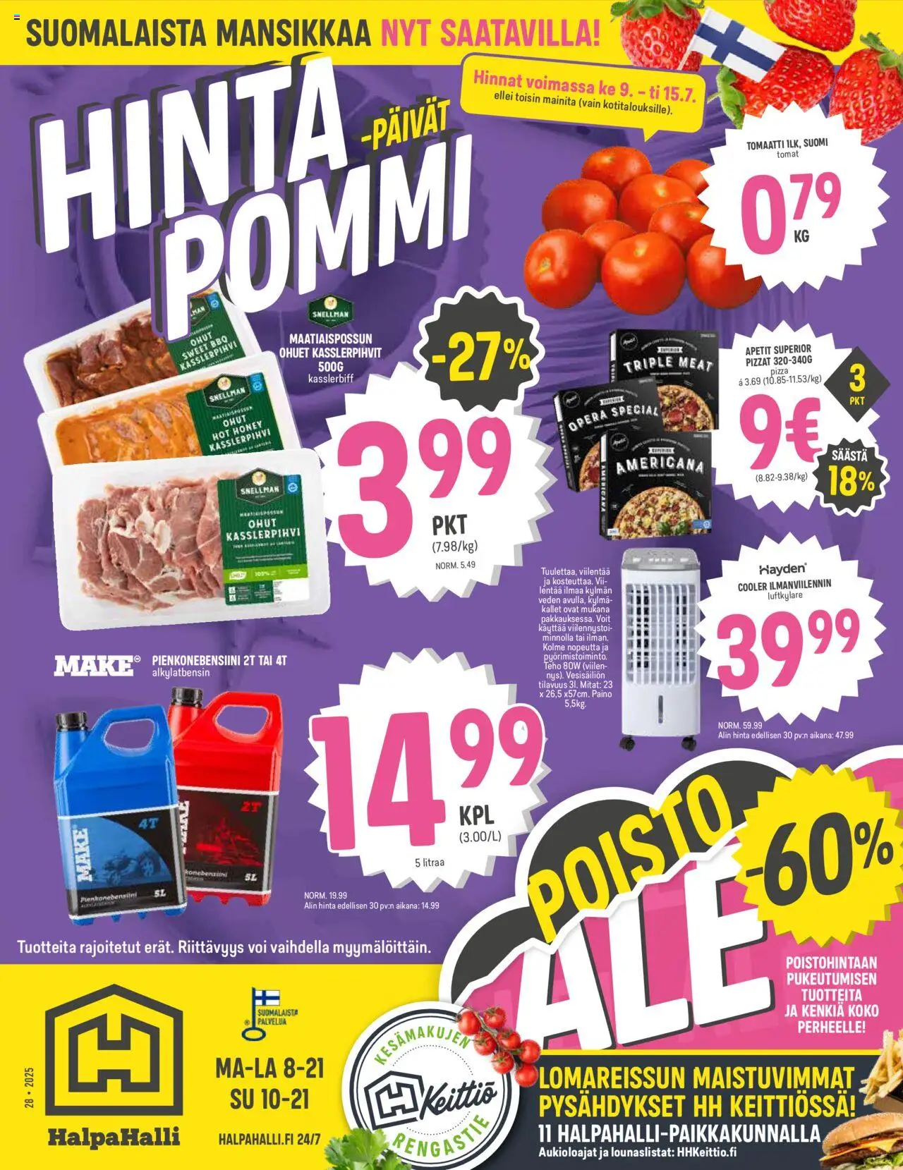 Halpa Halli-kaupan Tarjoukset voimassa 09/07/2025 - Sivulla 1 - Pizza, Voi