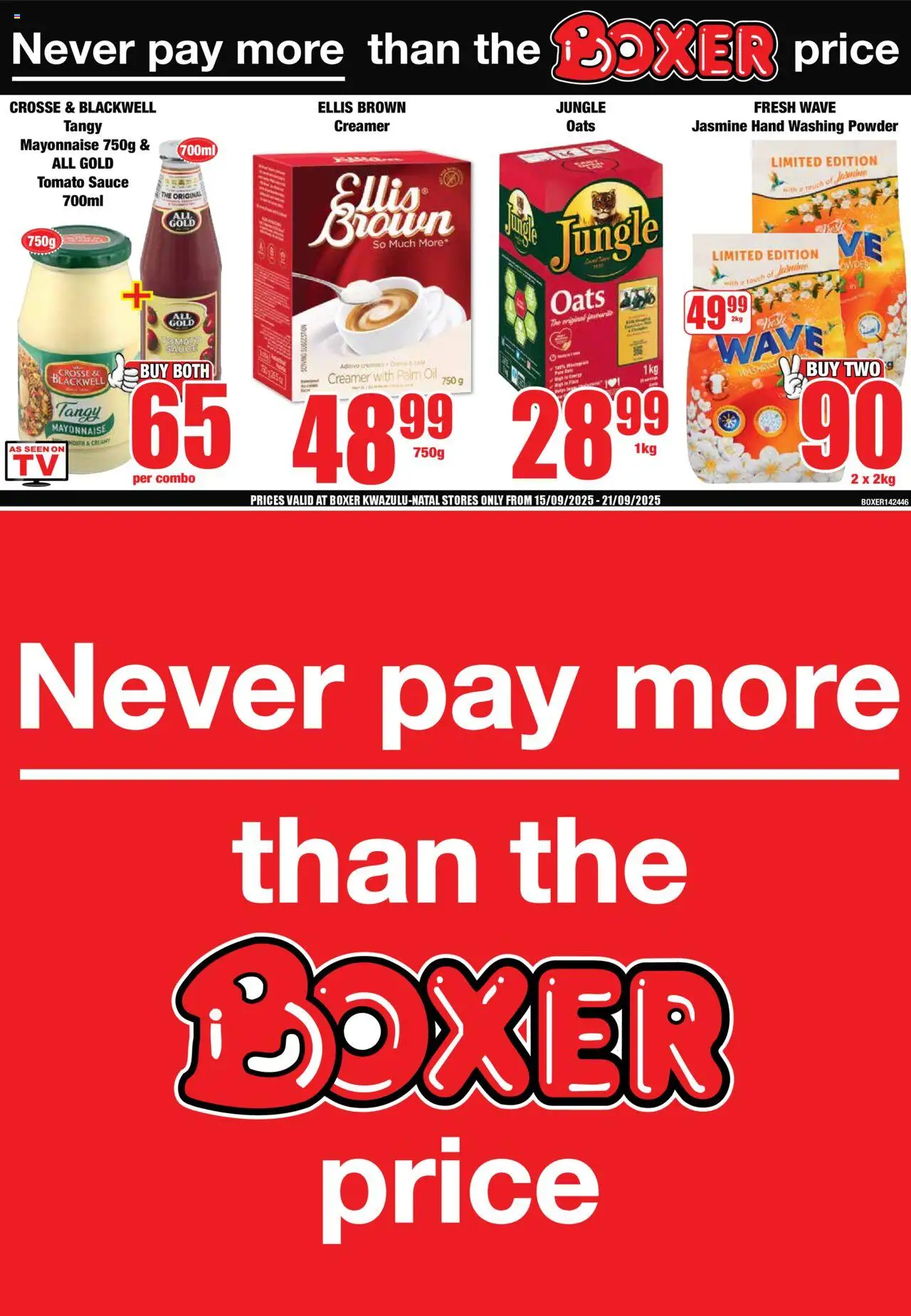Boxer KwaZulu-Natal - Weekly Specials from 15/09 - 21/09/2025 > Promotions