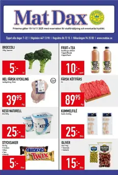 Förhandsgranska reklamblad Aktuella reklamblad Matdax från butik Matdax gäller från 10/11/2025
