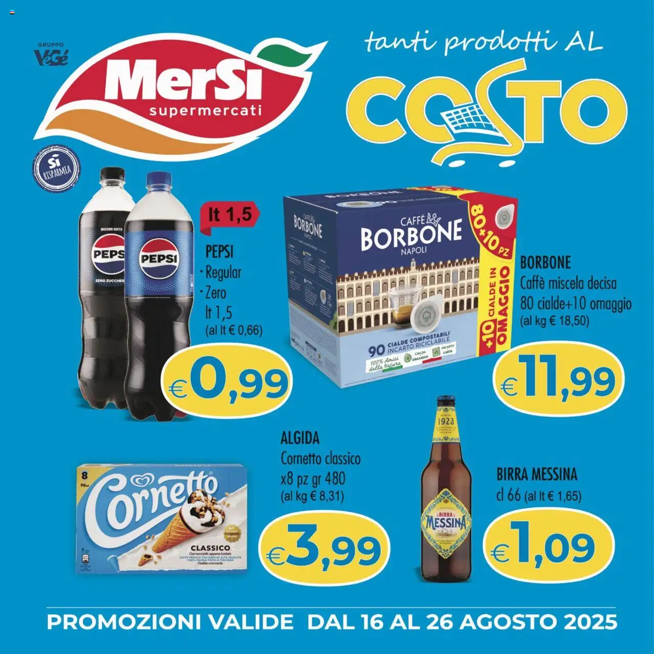 Volantino MerSi Supermercati valido da 16/08/2025 numero di pagina 1
