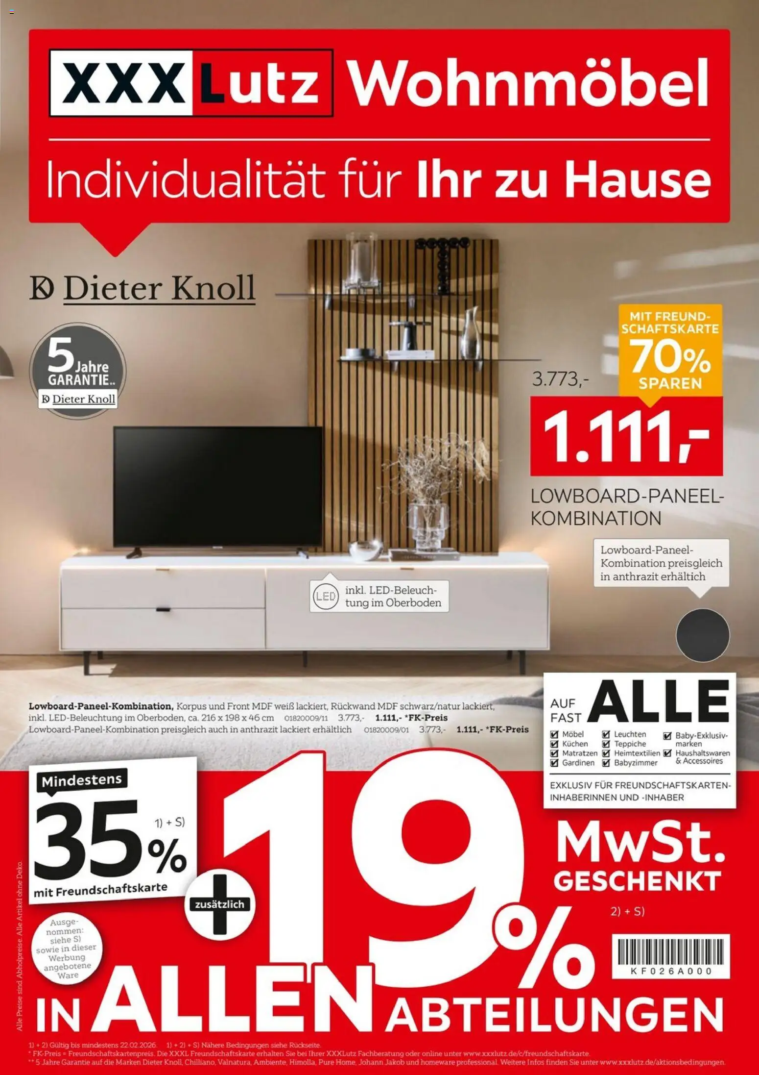 Vorschau von dem Prospekt des Geschäftes XXXL Lutz, gültig ab dem 08.02.2026