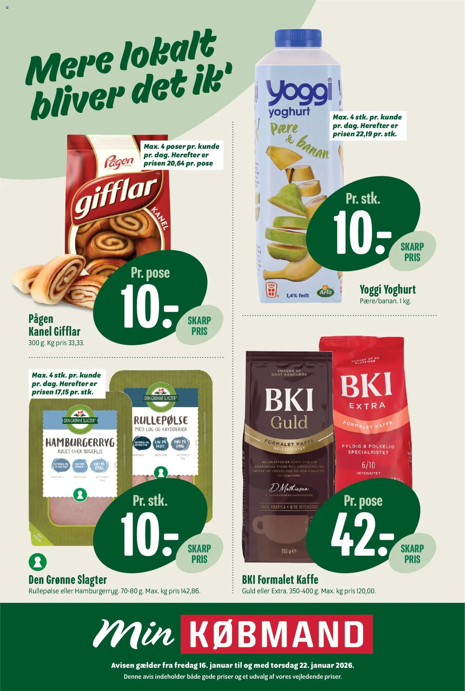 Eksempel på tilbudsavis Tilbudsavis fra butik Min Købmand gyldig fra 16/01/2026
