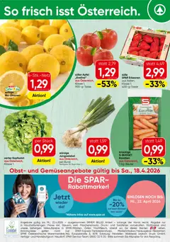 Vorschau der Angebote: Spar Spar Obst & Gemüse gültig ab 13.04.2026