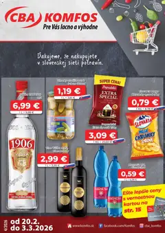 Náhľad CBA Komfos letáku platného od 20.02.2026