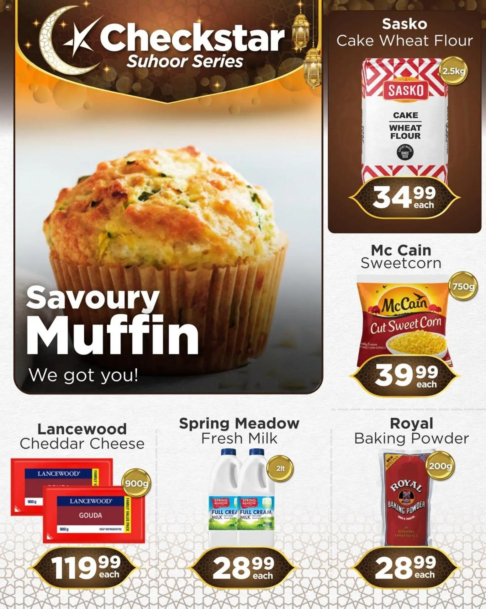 Preview of Check Star flyer valid from 13/03/2026 - Cake, Milk, Cheese, Corn, Cream, Flour, Baking powder, Powder