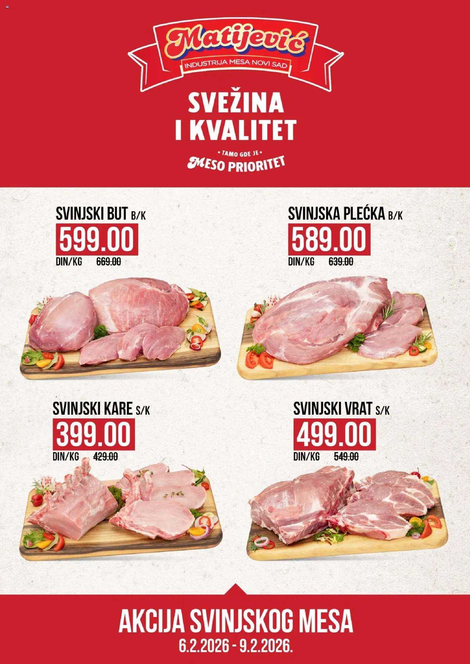 Pregled Matijevic kataloga - važi od 06.02.2026