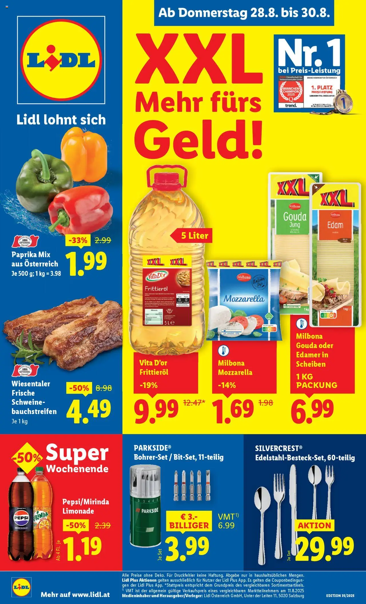  LIDL Flugblatt ab 28.08.2025 - Angebote "Oberpullendorf, Güssing, Oberwart" - Seite 1